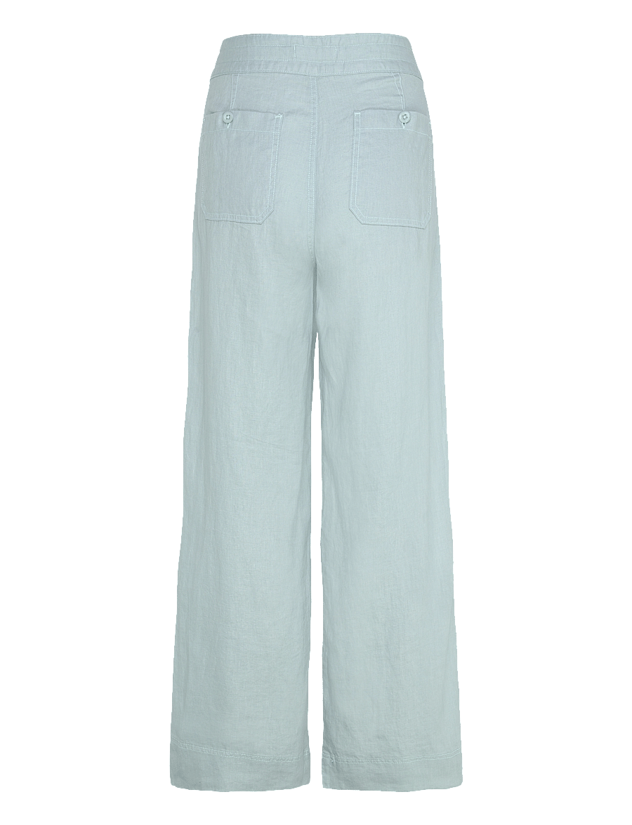 Lauren Ralph Lauren - Linen Wide-Leg Pant - linnebyxor - aqua pearl - 1