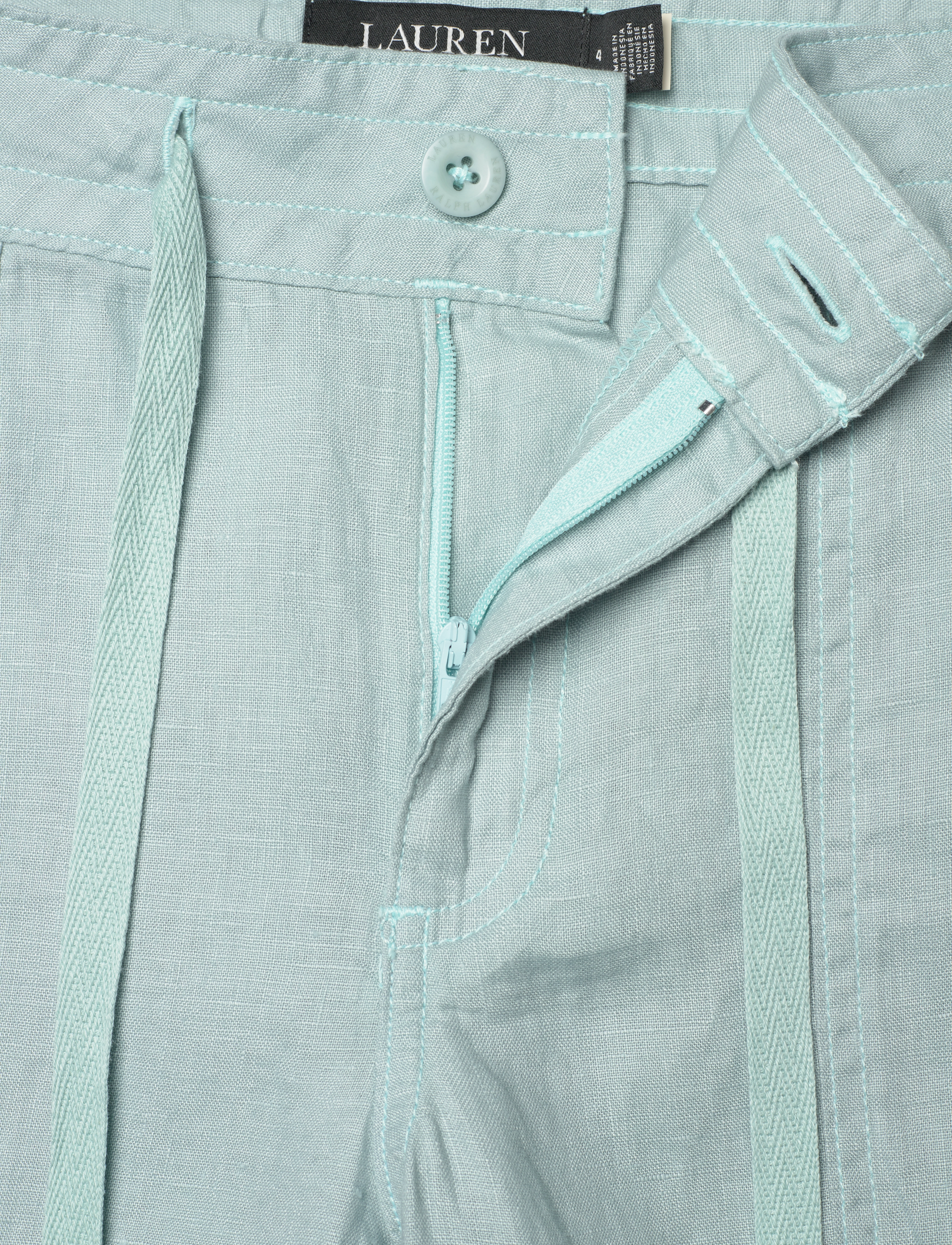 Lauren Ralph Lauren - Linen Wide-Leg Pant - linen trousers - aqua pearl - 3