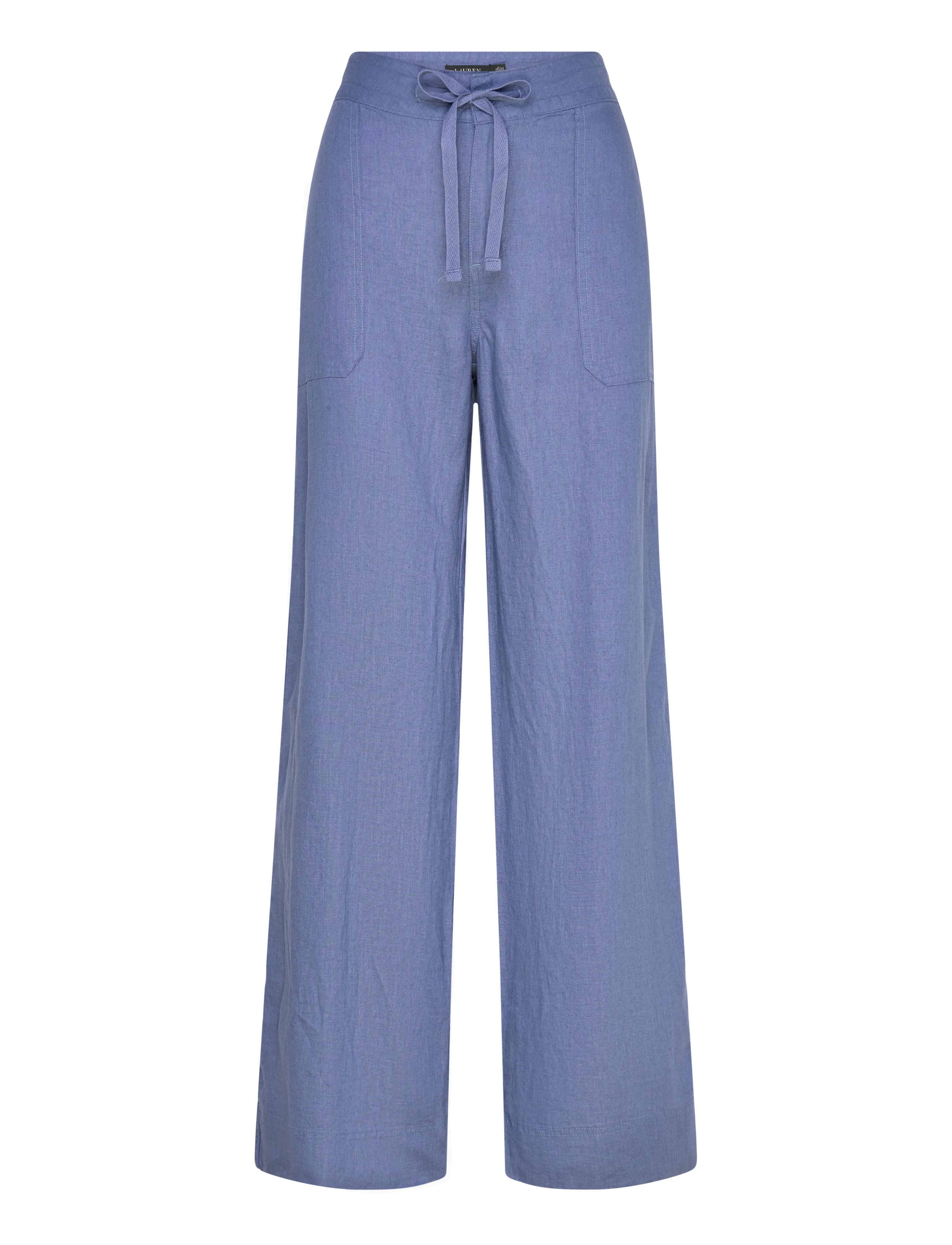 Lauren Ralph Linen Wide-Leg Pant, 40, Trousers, Blau - Wide Leg, Frauen