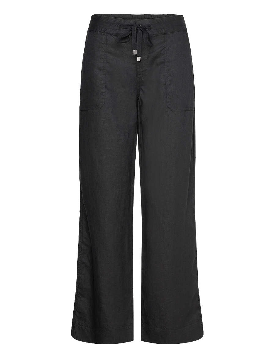 Lauren Ralph Lauren - Linen Wide-Leg Pant - linnebyxor - polo black - 1