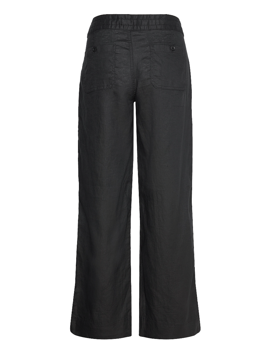 Lauren Ralph Lauren - Linen Wide-Leg Pant - linnebyxor - polo black - 2