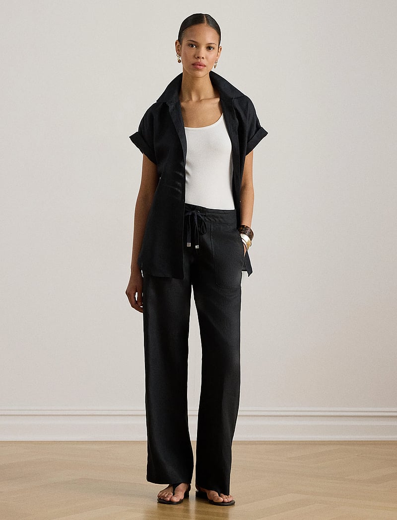 Lauren Ralph Lauren - Linen Wide-Leg Pant - lininės kelnės - polo black - 3