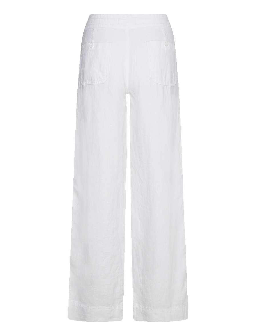 Lauren Ralph Lauren - Linen Wide-Leg Pant - pantalons en lin - white - 2
