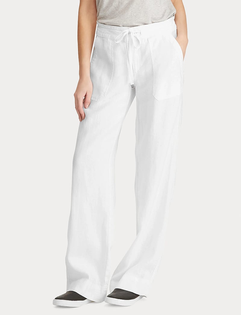 Lauren Ralph Lauren - Linen Wide-Leg Pant - leinenhosen - white - 0