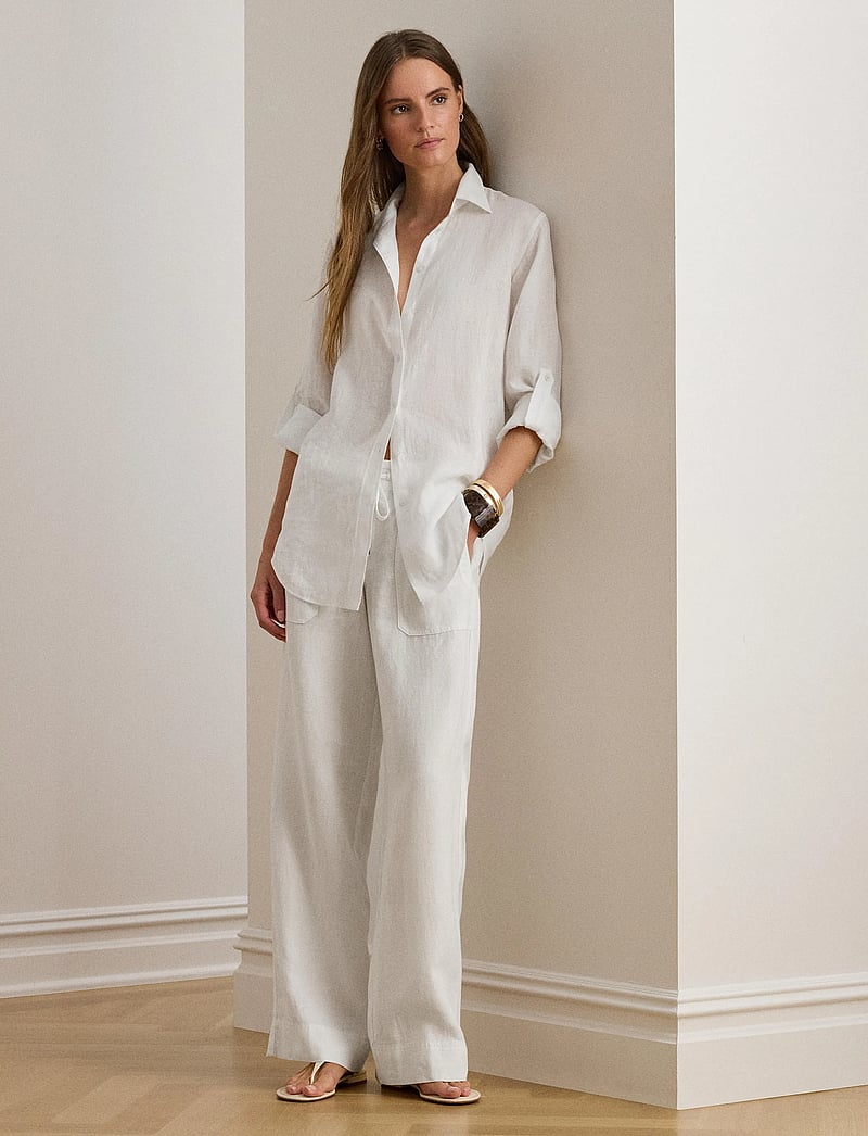 Lauren Ralph Lauren - Linen Wide-Leg Pant - leinenhosen - white - 3