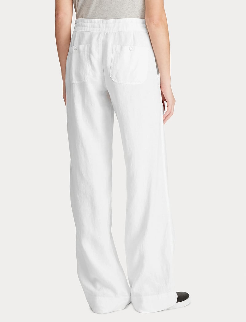 Lauren Ralph Lauren - Linen Wide-Leg Pant - leinenhosen - white - 5