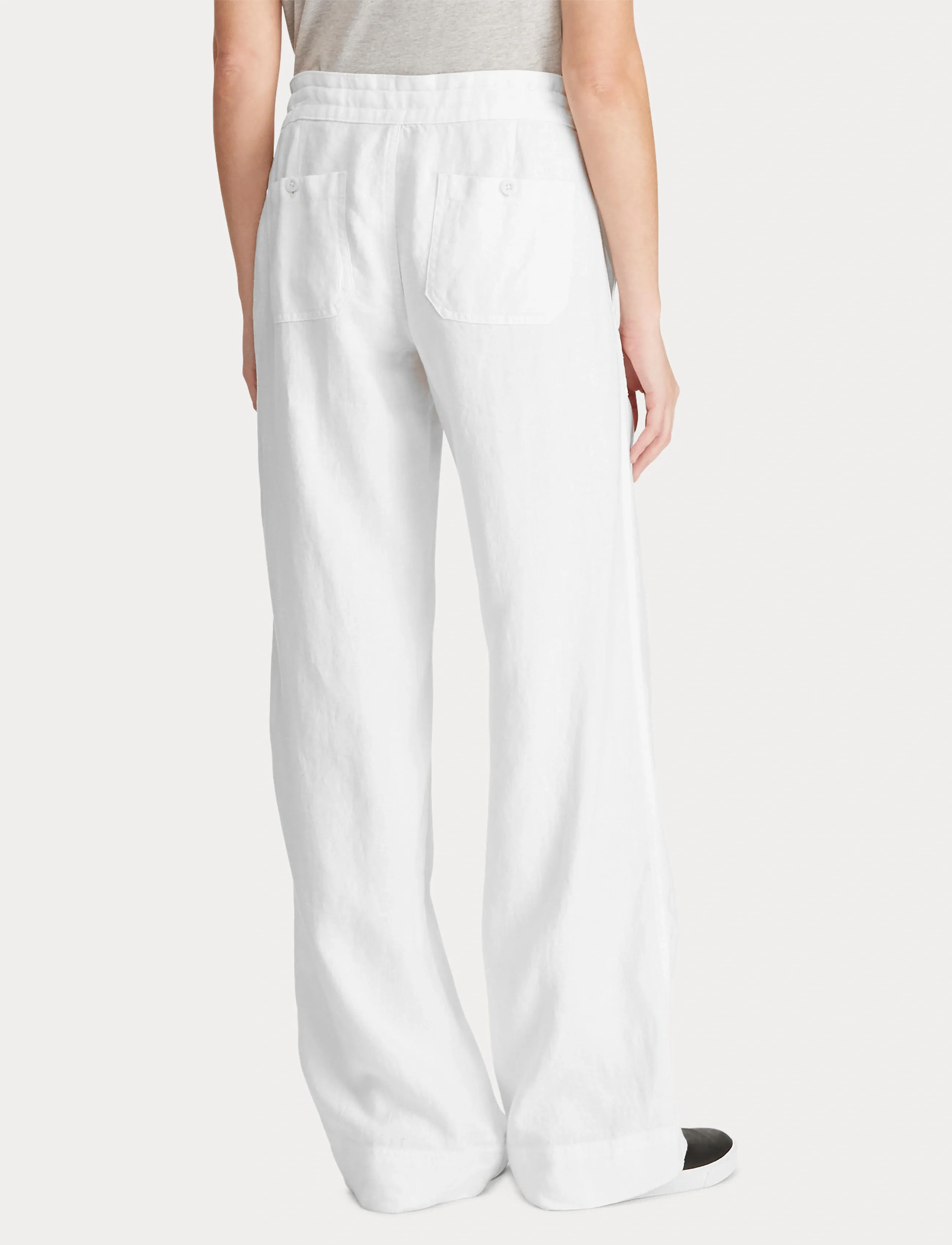 Lauren Ralph Lauren - Linen Wide-Leg Pant - pantalons en lin - white - 5