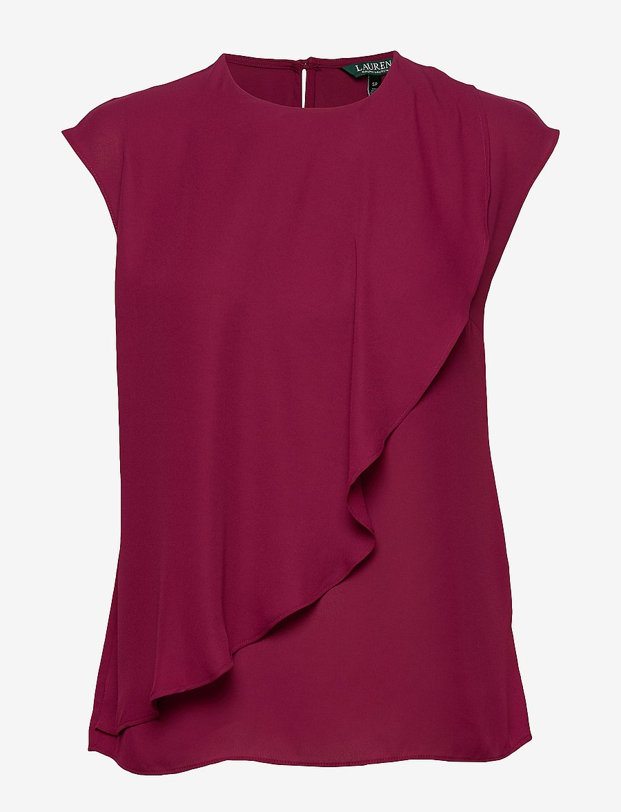 Lauren Ralph Lauren - Ruffled Georgette Top - dark rasberry - 0