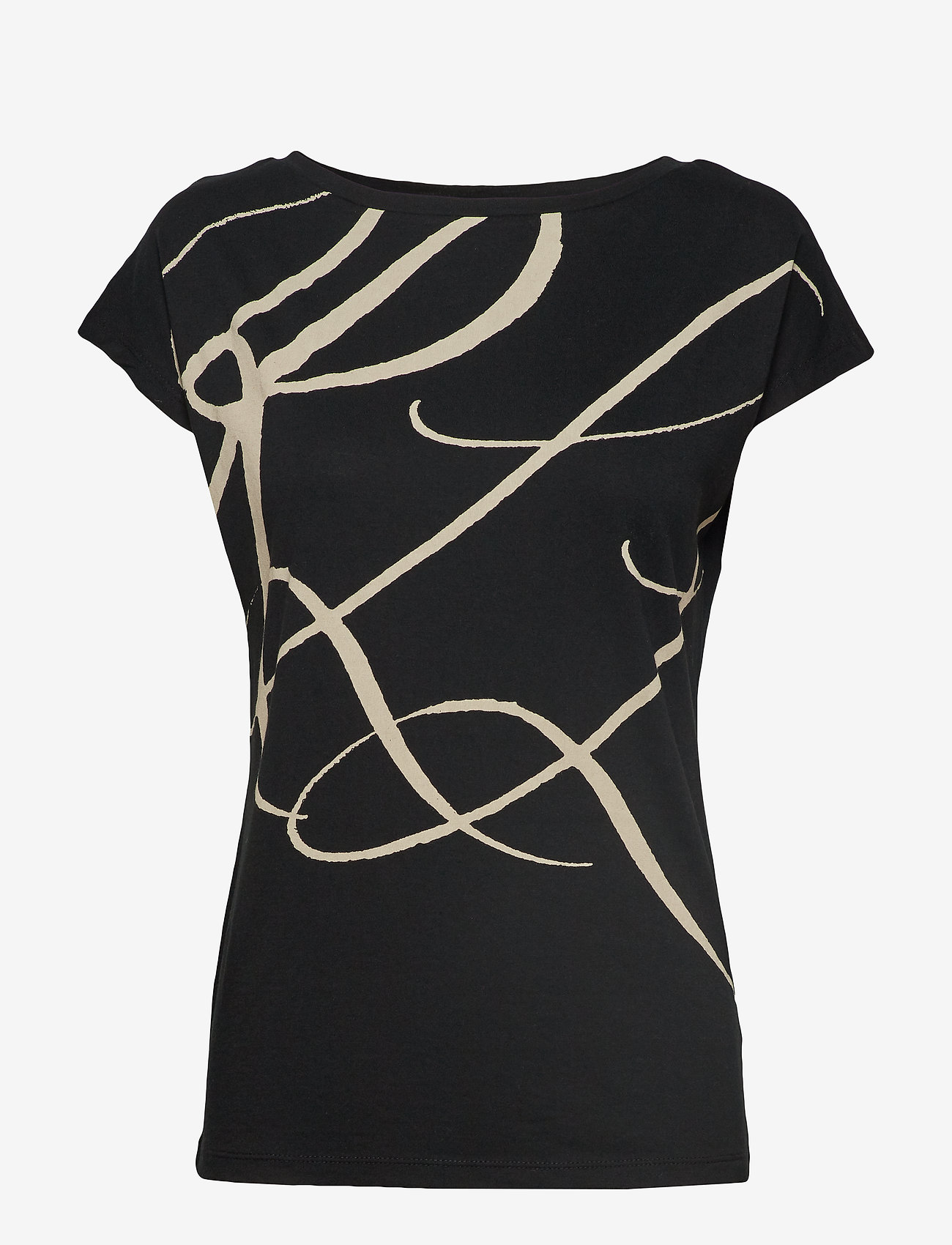 Lauren Ralph Lauren - Logo-Print Cotton-Blend Top - t-shirts - polo black - 0