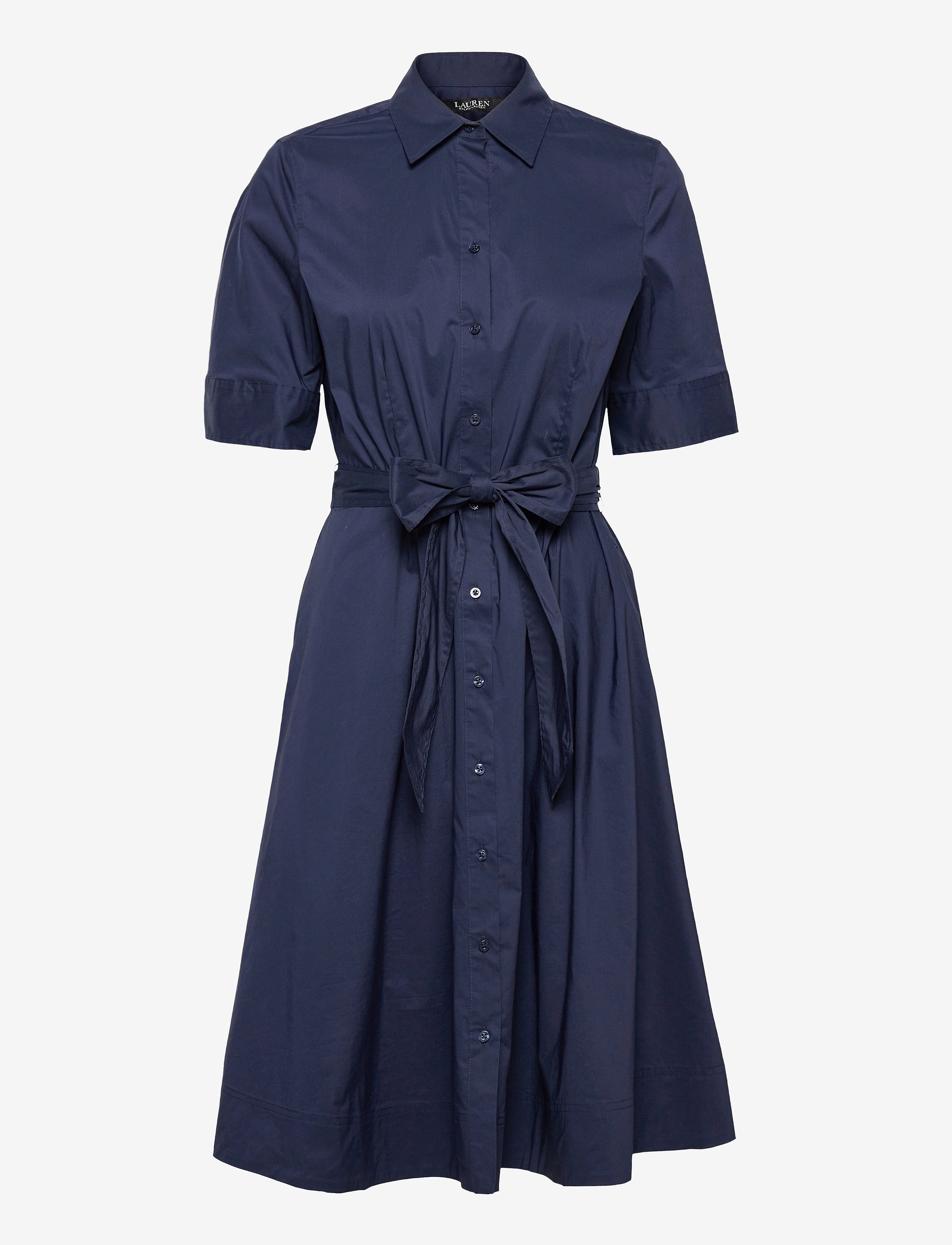 SILKY STRTCH COTTON-DRESS - NAVY
