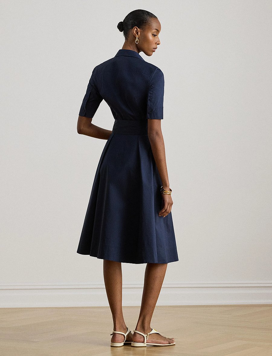 Lauren Ralph Lauren - SILKY STRTCH COTTON-DRESS - midi-kleider - lauren navy - 3