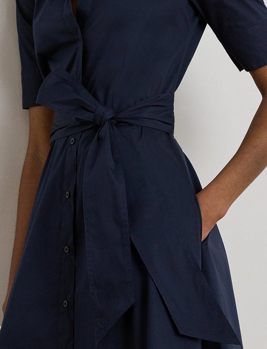 Lauren Ralph Lauren - SILKY STRTCH COTTON-DRESS - midi-kleider - lauren navy - 4