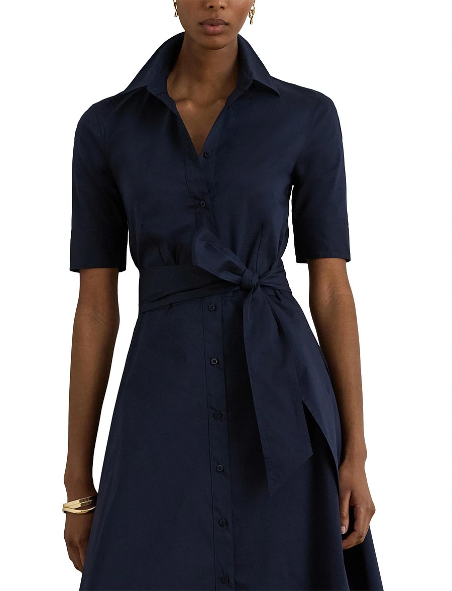 Lauren Ralph Lauren - SILKY STRTCH COTTON-DRESS - midi-kleider - lauren navy - 5
