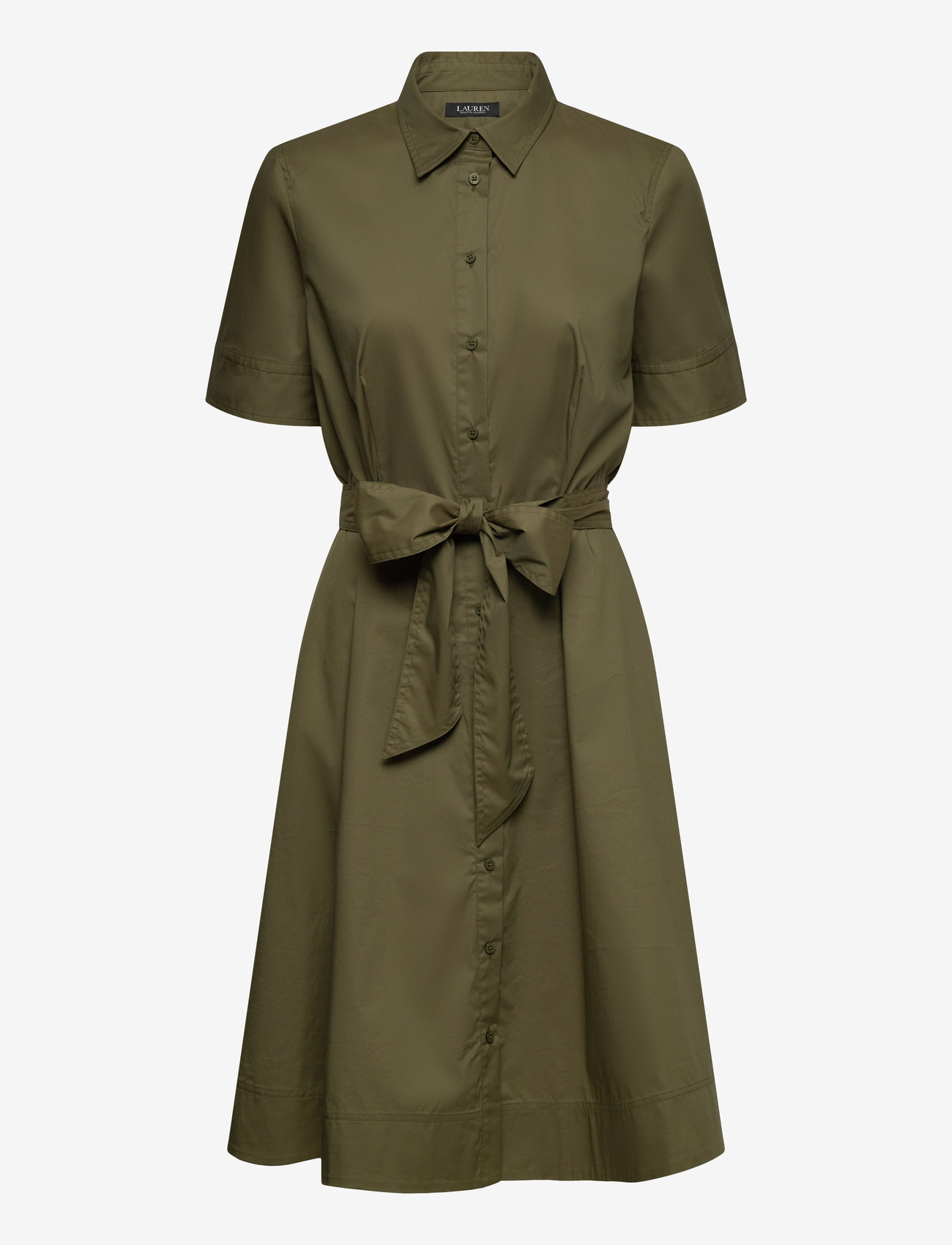 Lauren Ralph Lauren - Cotton-Blend Shirtdress - skjortklänningar - olive grove - 0