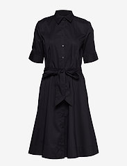 Belted Cotton-Blend Shirtdress - POLO BLACK