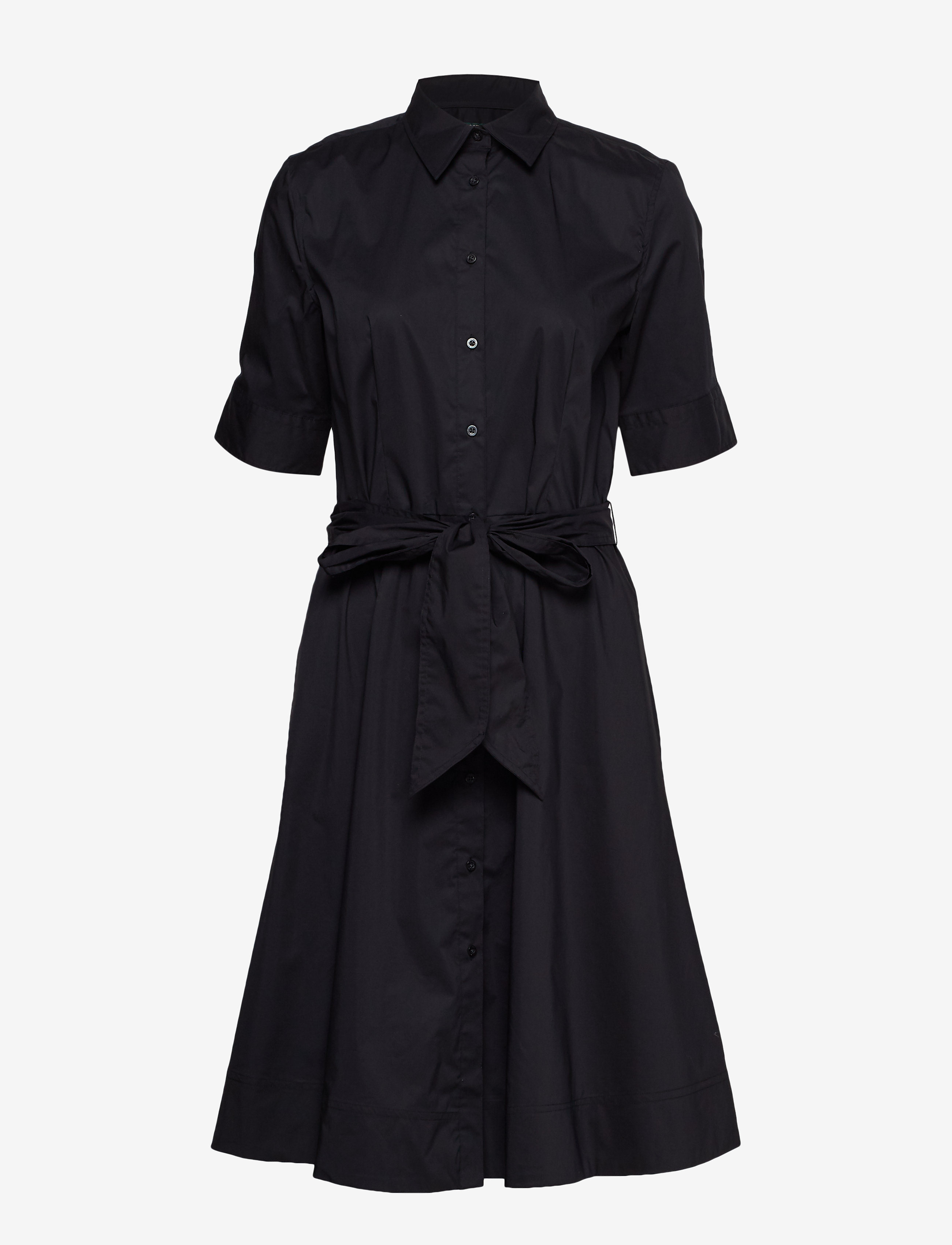 SILKY STRTCH COTTON-DRESS - POLO BLACK