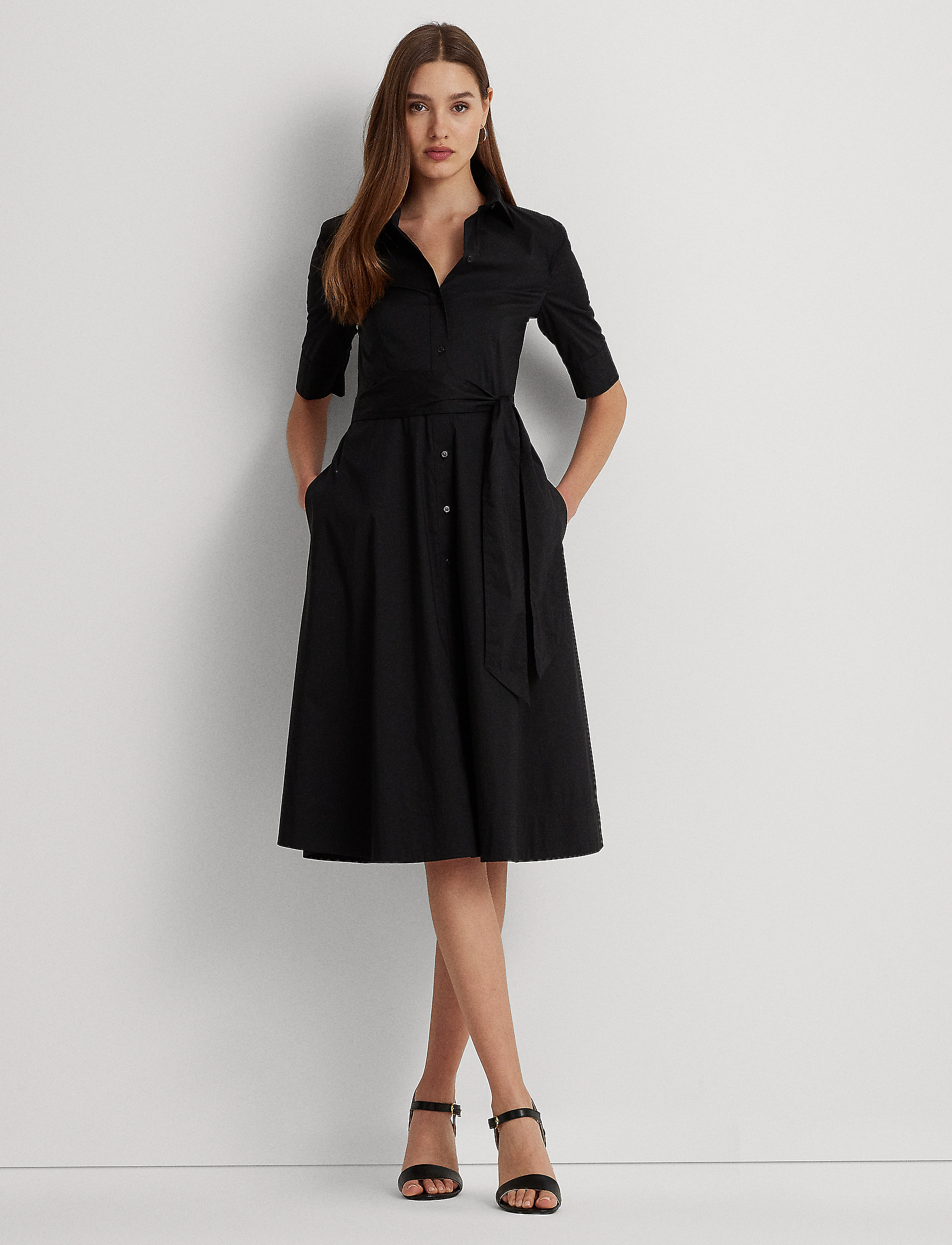 Lauren Ralph Lauren SILKY STRTCH COTTON-DRESS - Kampagne - POLO BLACK / blue
