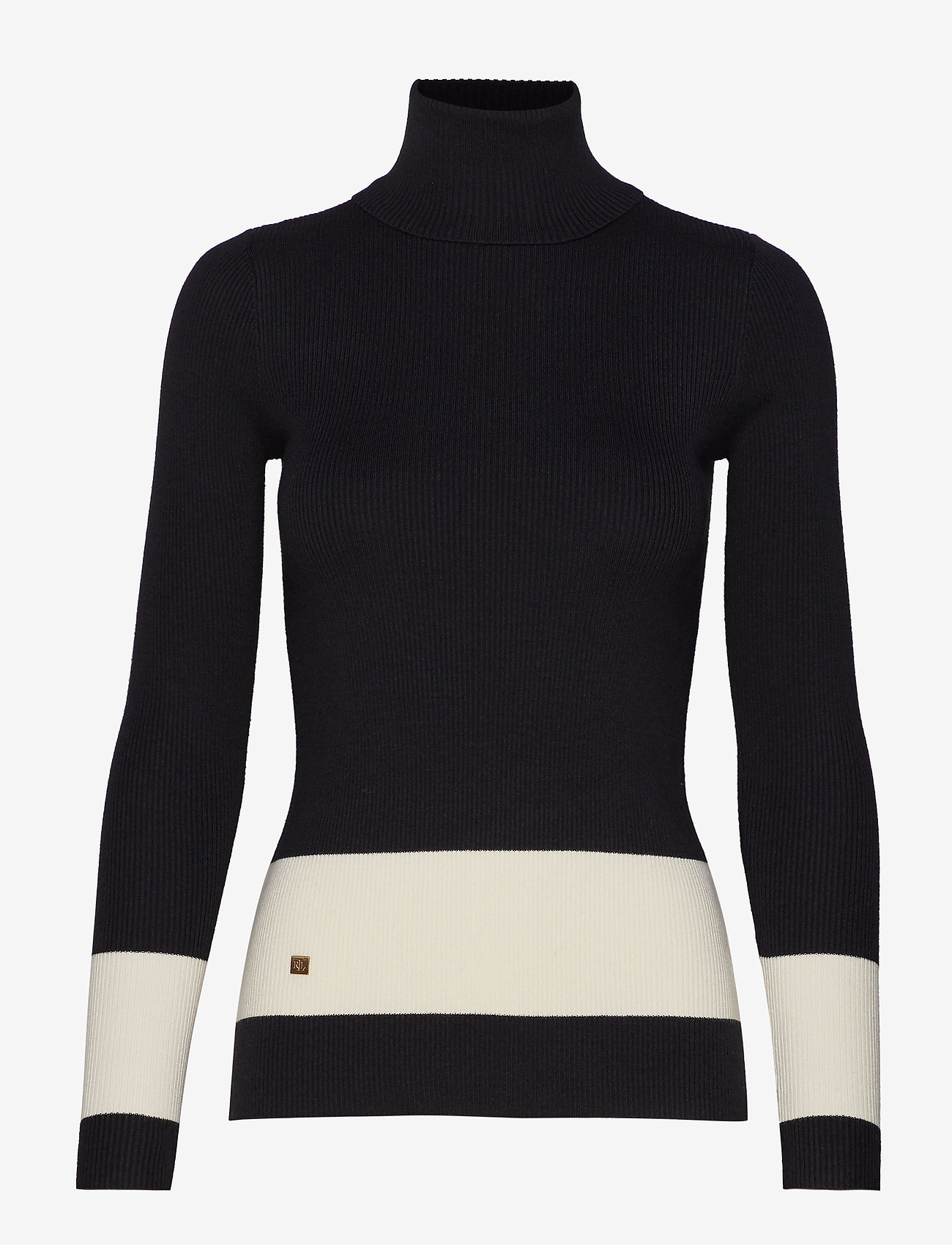 Lauren Ralph Lauren - STRETCH COTTON MODL-L/S TURTLE NECK - polo black/mascar - 0