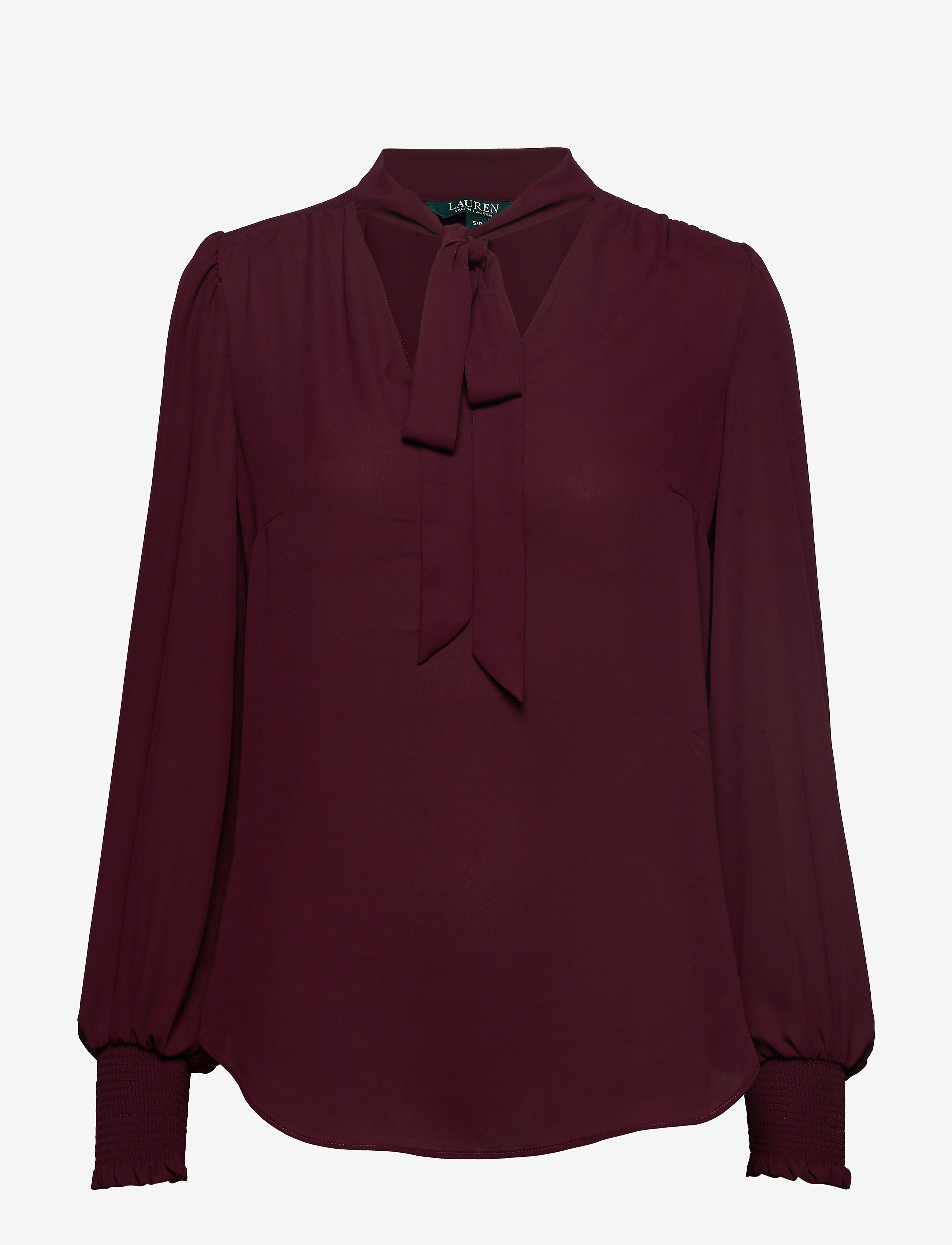 Lauren Ralph Lauren - DRAPEY POLY GGT-LS TOP - pinot noir - 0