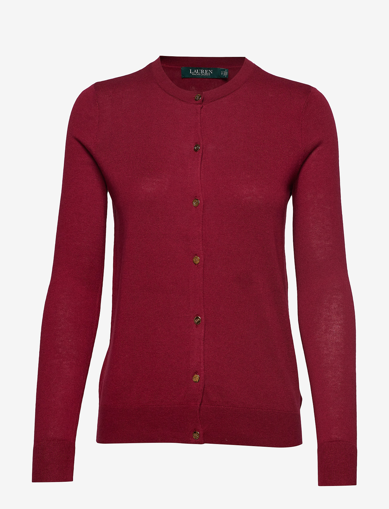 Lauren Ralph Lauren - COTTON MODAL-LS CN CARDIGAN - dark raspberry - 0