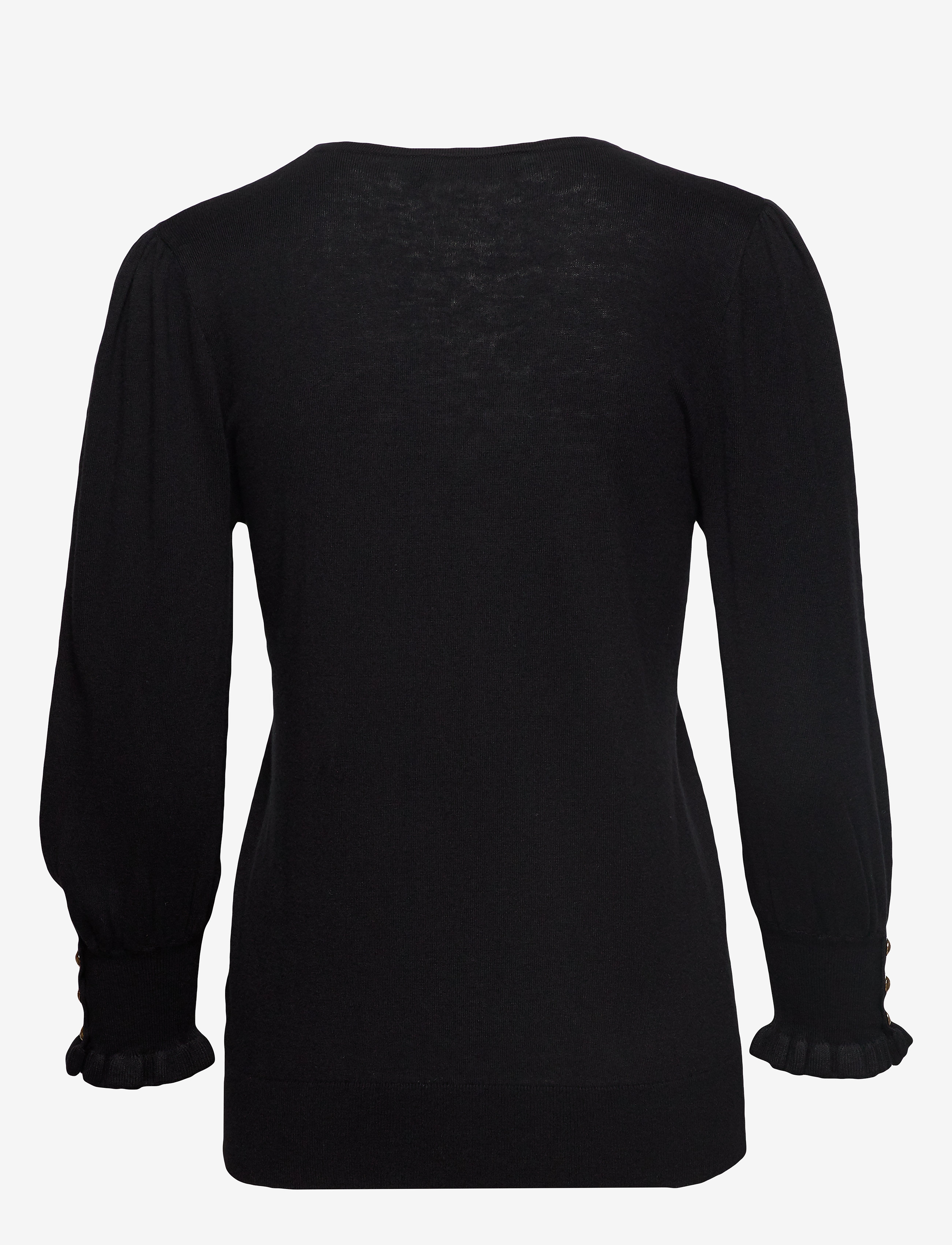 Lauren Ralph Lauren - COTTON MODAL-VNK TOP W/ RUFFLE - polo black - 1