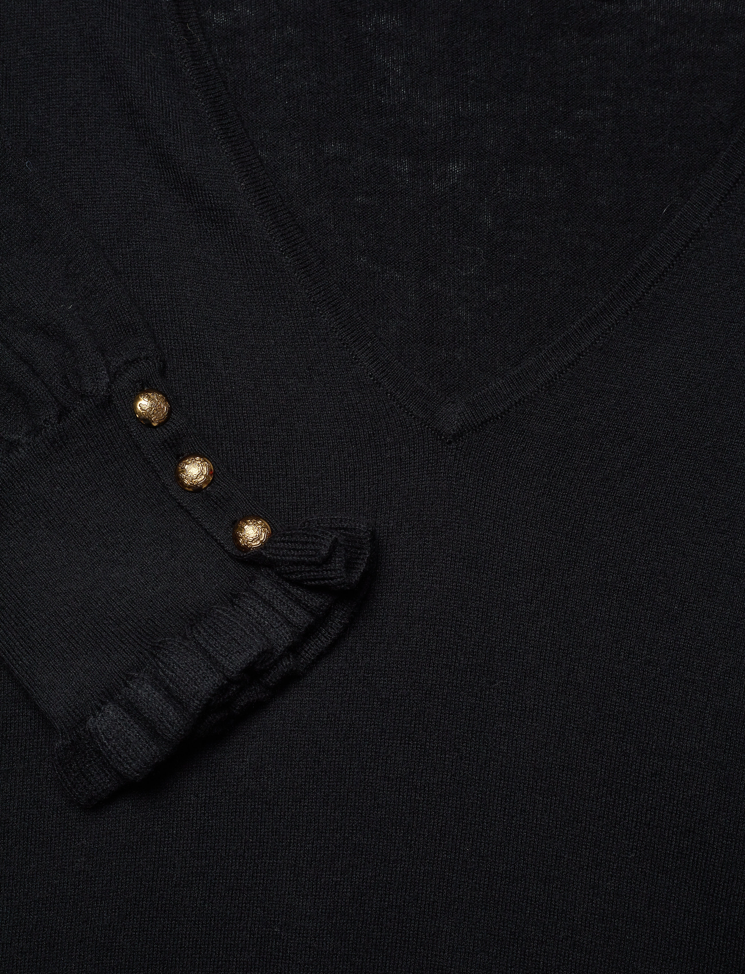 Lauren Ralph Lauren - COTTON MODAL-VNK TOP W/ RUFFLE - polo black - 2