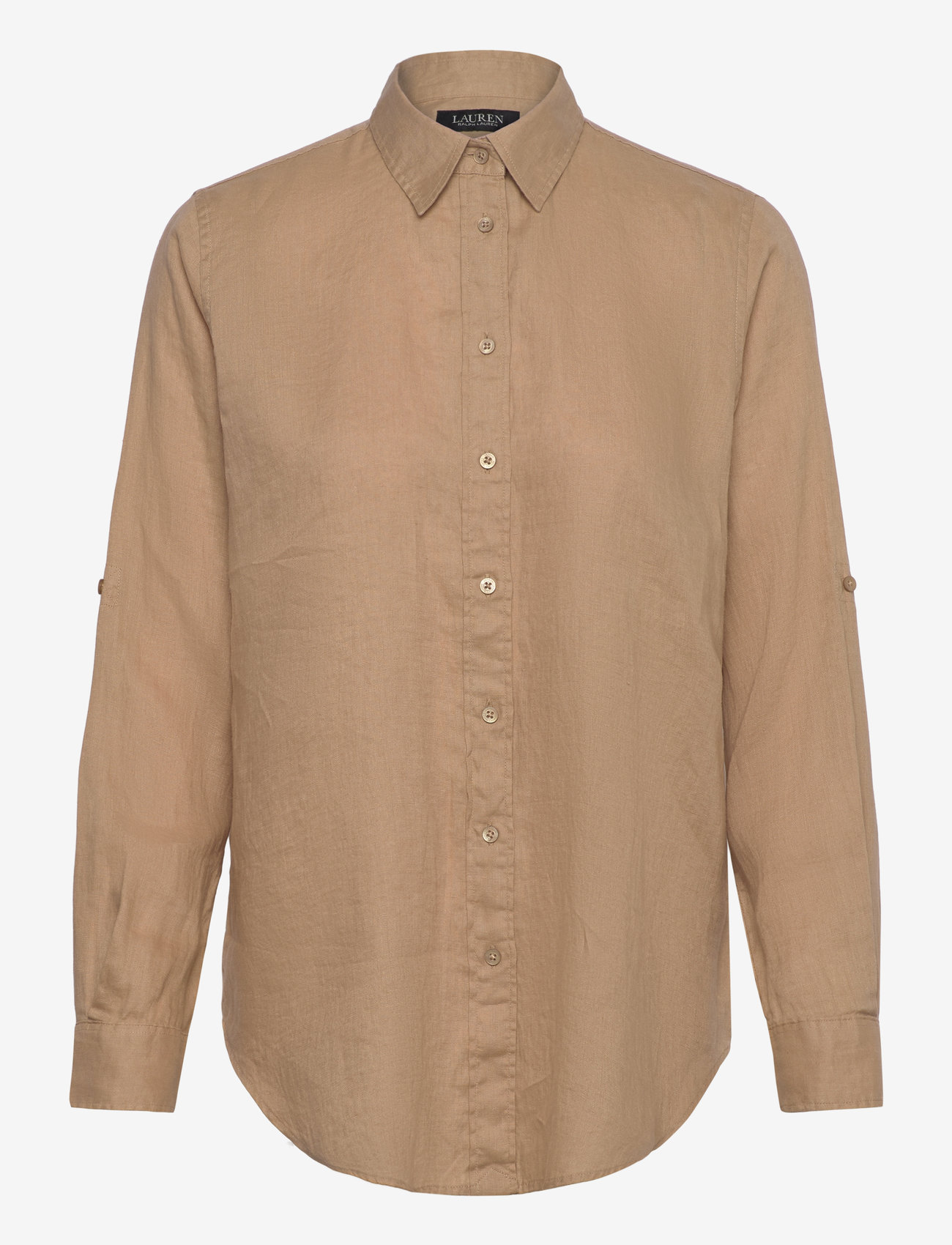 Lauren Ralph Lauren - Relaxed Fit Linen Roll Tab–Sleeve Shirt - leinenhemden - birch tan - 0