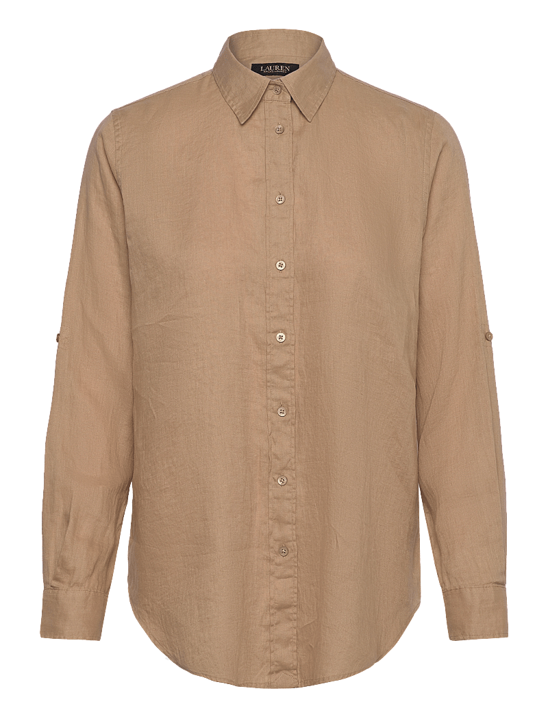 Lauren Ralph Lauren - Relaxed Fit Linen Roll Tab–Sleeve Shirt - leinenhemden - birch tan - 0