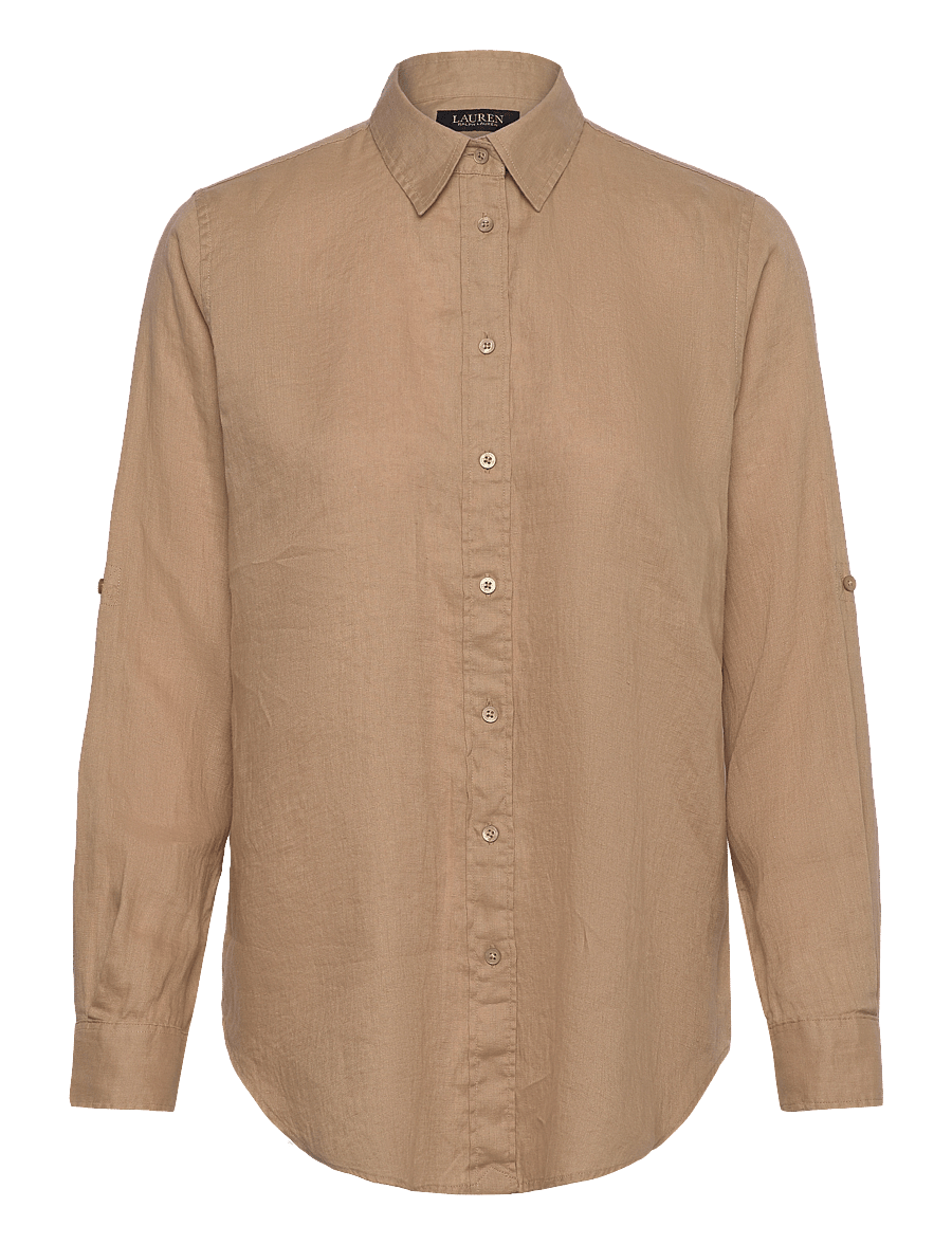 Lauren Ralph Lauren - Relaxed Fit Linen Roll Tab–Sleeve Shirt - leinenhemden - birch tan - 1