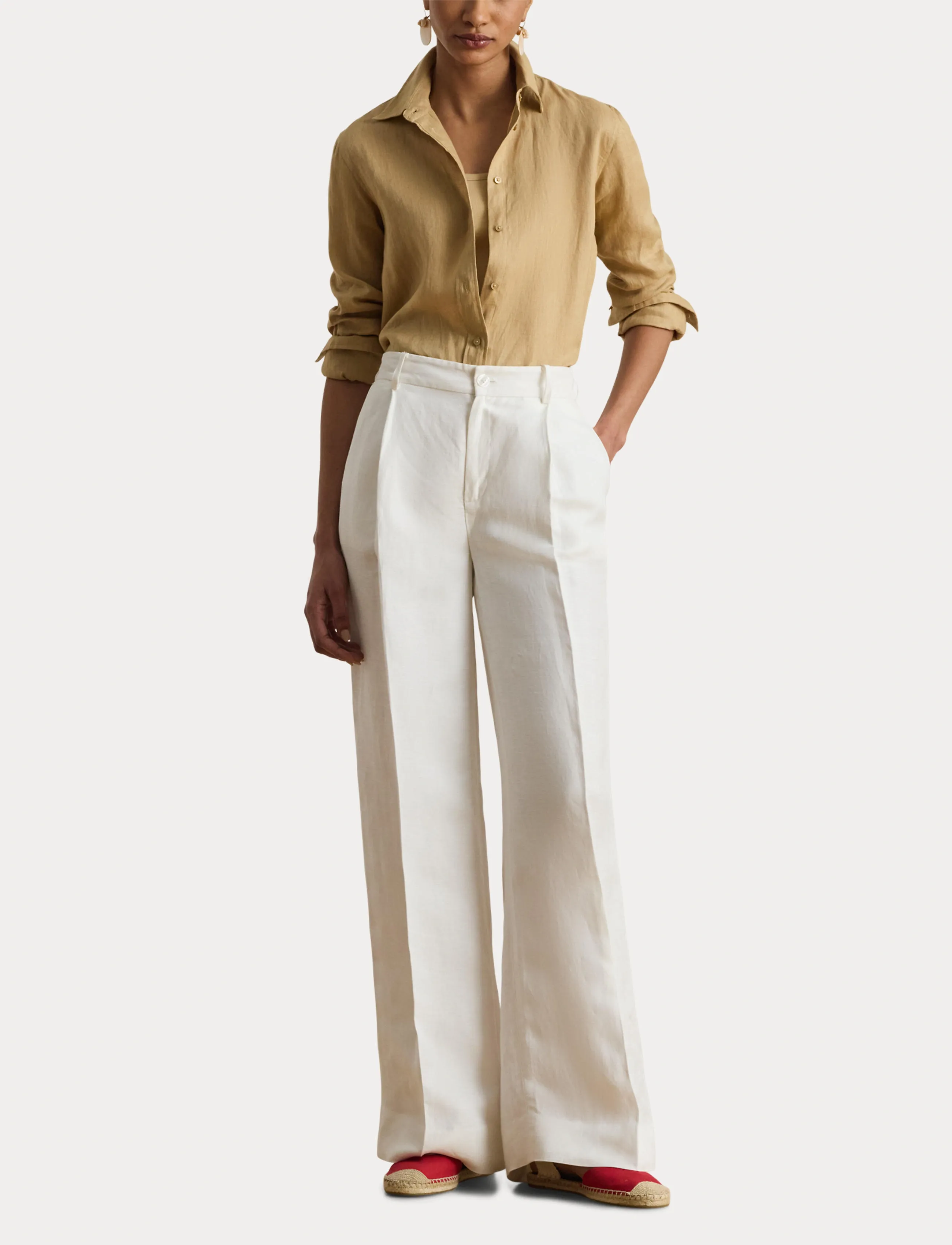 Lauren Ralph Lauren Relaxed Fit Linen Roll Tab–Sleeve Shirt skjortor dam – bild 7