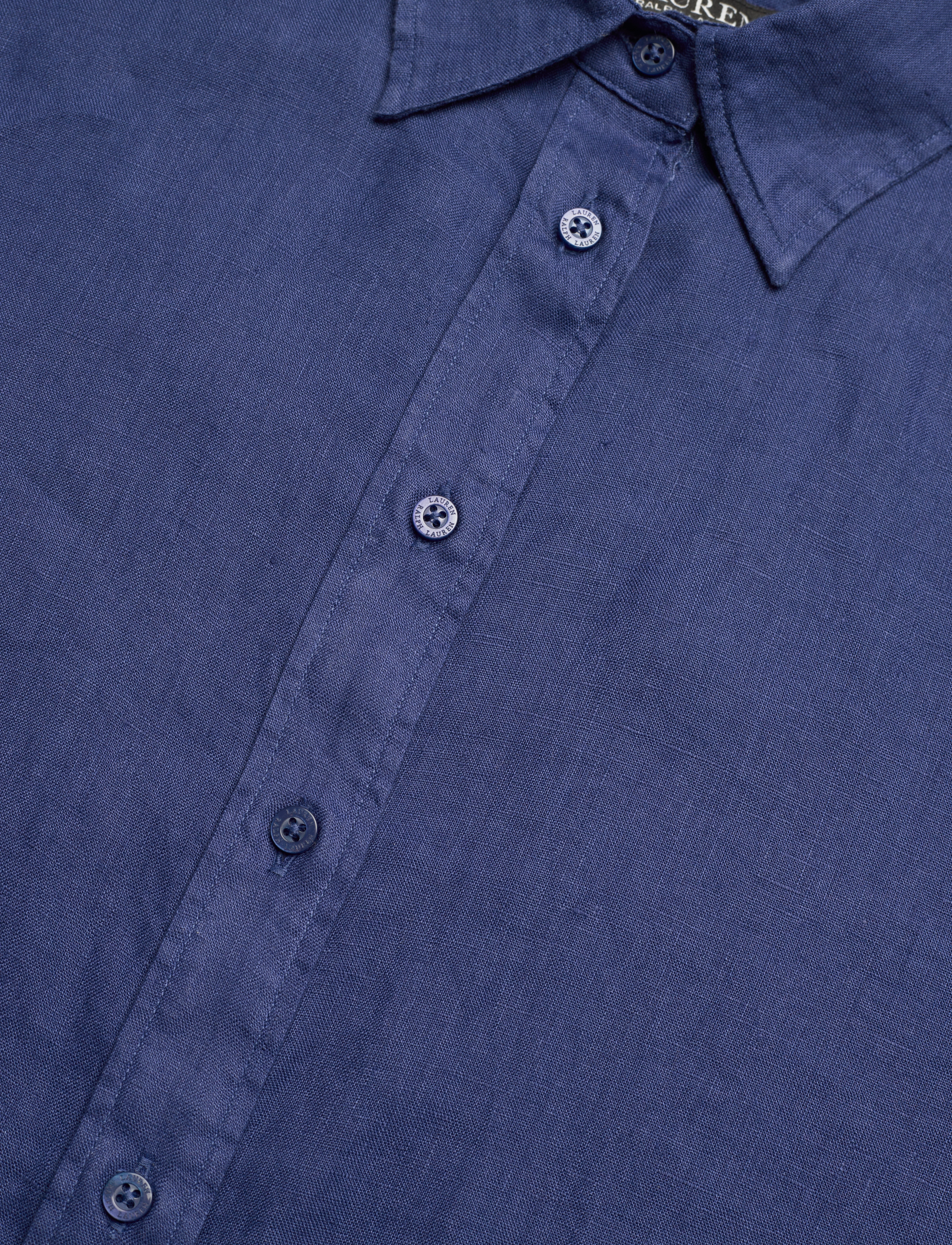 Lauren Ralph Lauren - Relaxed Fit Linen Roll Tab–Sleeve Shirt - indigo sail - 3