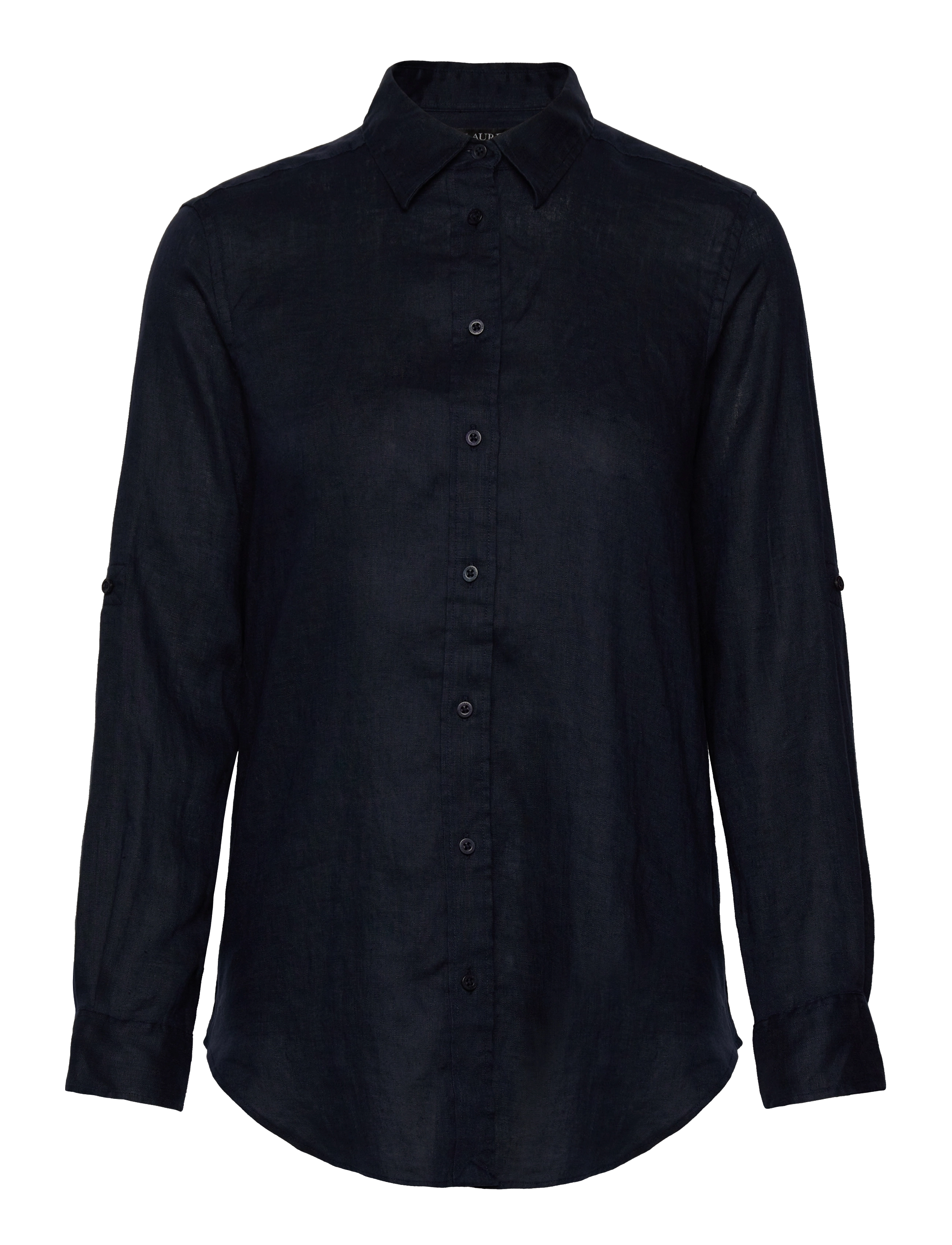 LAUREN RALPH LAUREN Relaxed Fit Linen Roll Tab–Sleeve Shirt Navy - XS - Damen