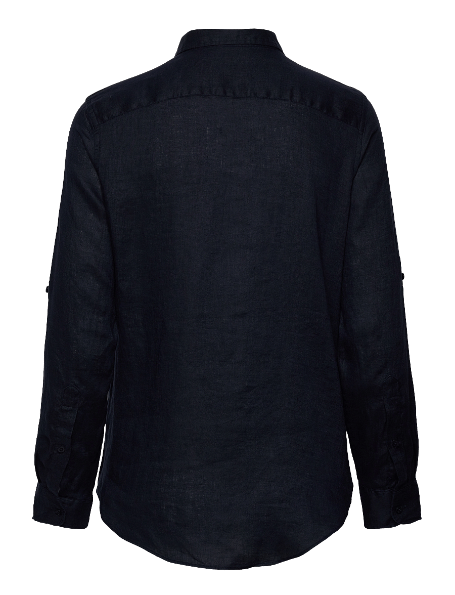 Lauren Ralph Lauren - Relaxed Fit Linen Roll Tab–Sleeve Shirt - hørskjorter - lauren navy - 2