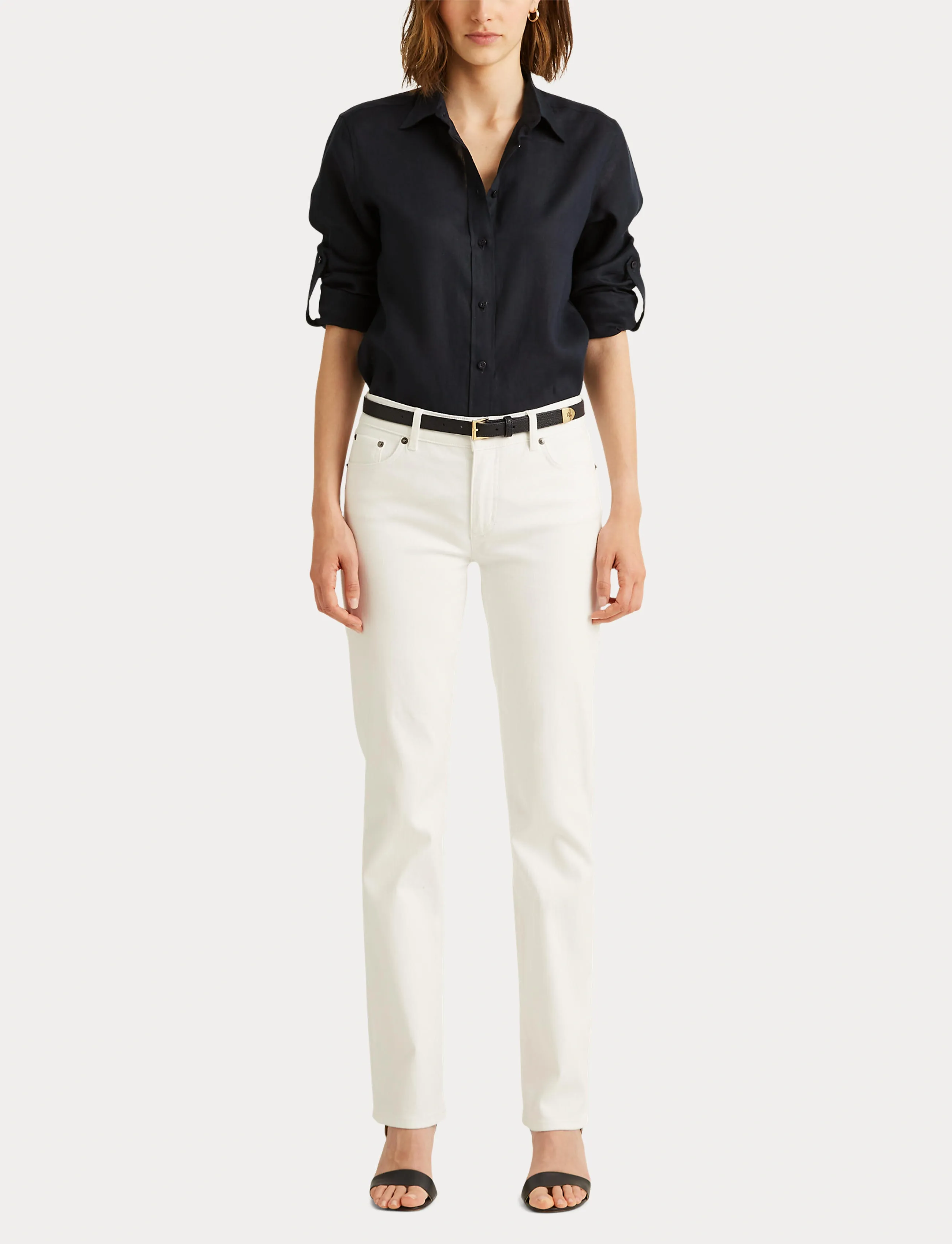 Lauren Ralph Lauren Relaxed Fit Linen Roll Tab–Sleeve Shirt skjortor dam – bild 7