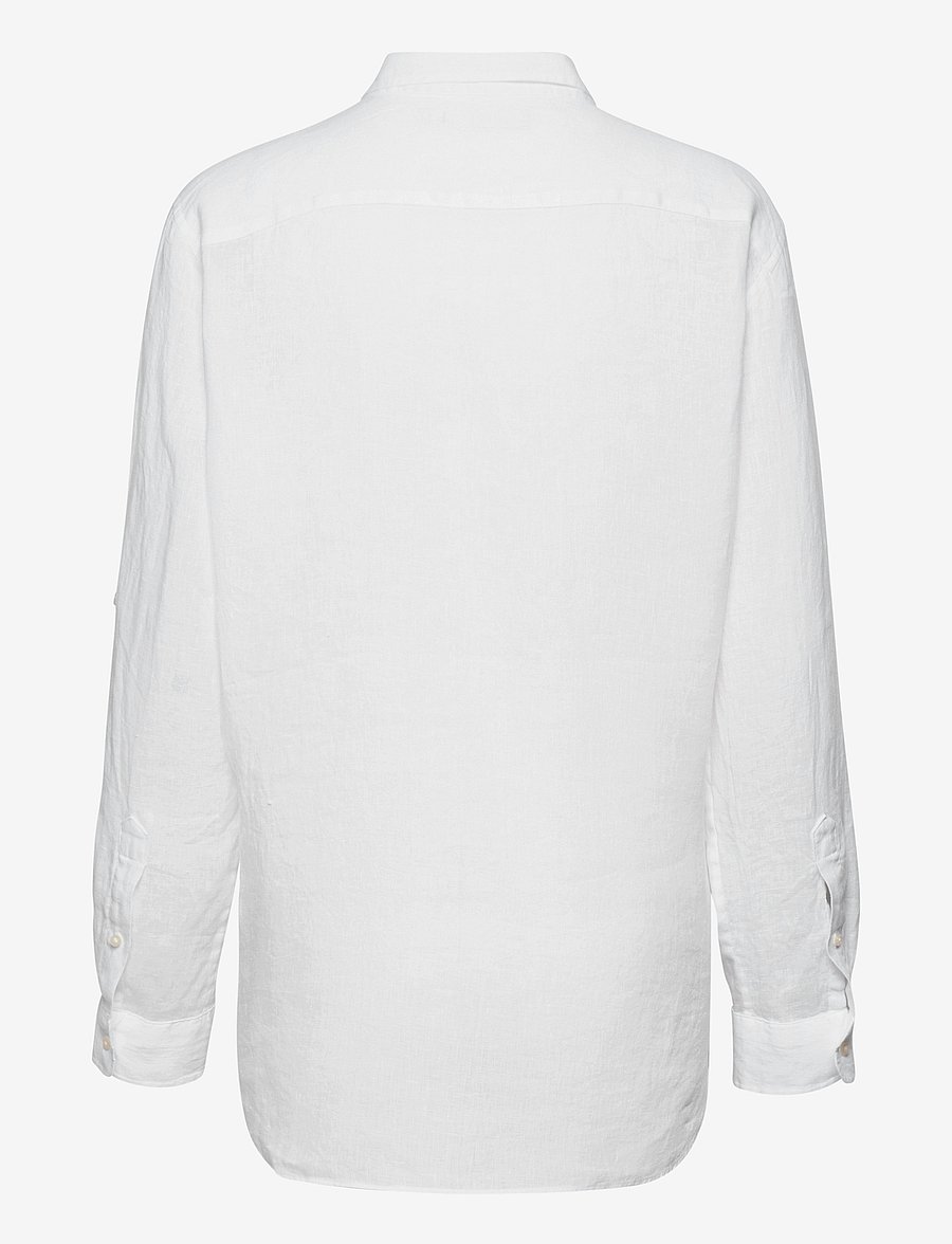 Lauren Ralph Lauren - Relaxed Fit Linen Roll Tab–Sleeve Shirt - linen shirts - white - 2