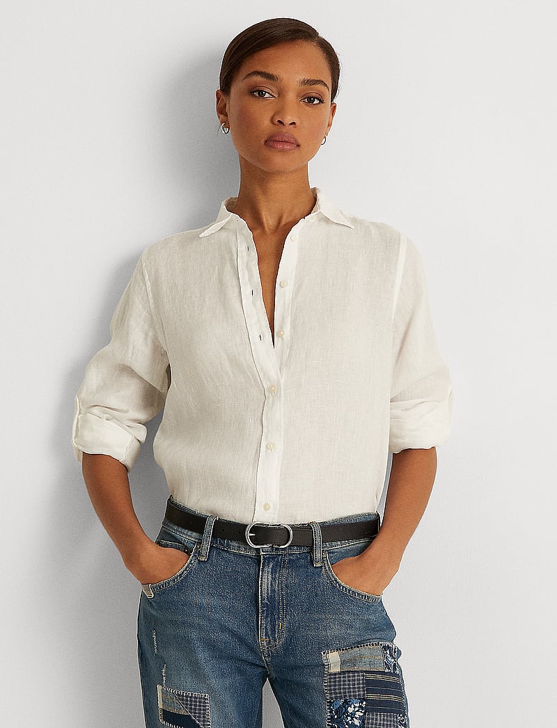 Lauren Ralph Lauren - Relaxed Fit Linen Shirt - linneskjortor - white - 0