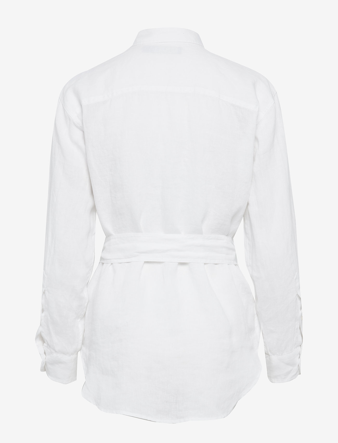 Lauren Ralph Lauren - Relaxed Fit Belted Linen Shirt - linneskjortor - white - 1