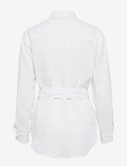 Lauren Ralph Lauren - Belted Linen Shirt - pitkähihaiset kauluspaidat - white - 1