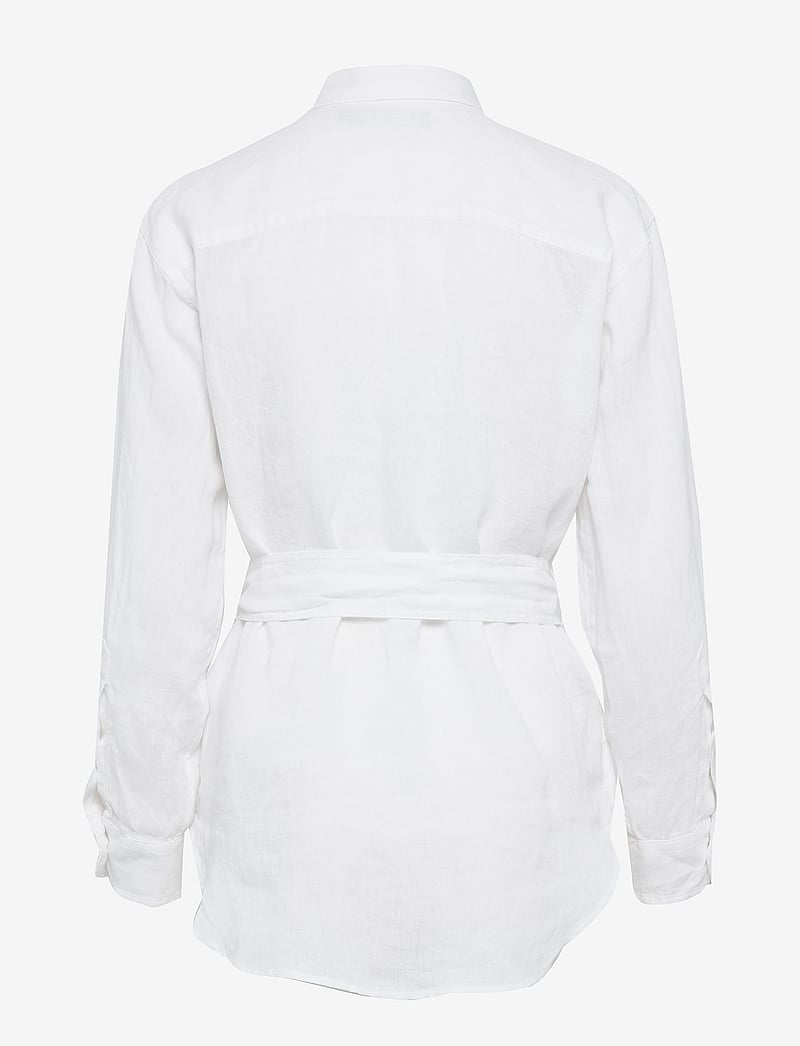 Lauren Ralph Lauren - Relaxed Fit Belted Linen Shirt - linneskjortor - white - 1