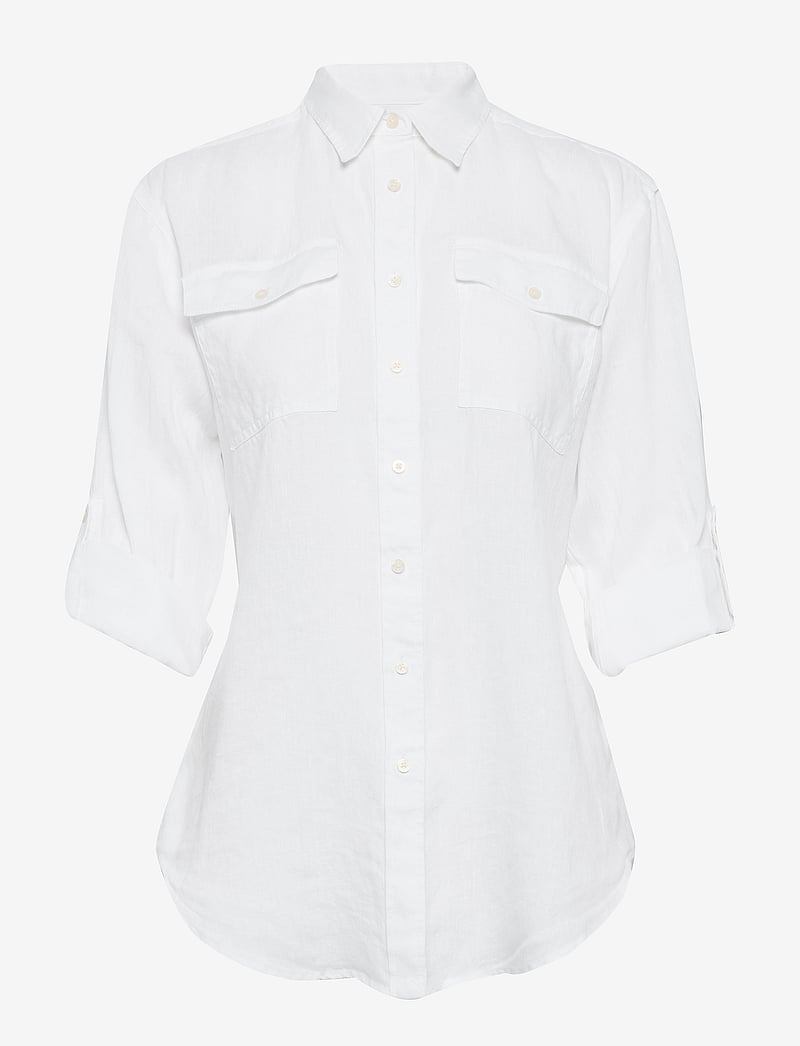 Lauren Ralph Lauren - Relaxed Fit Belted Linen Shirt - leinenhemden - white - 2