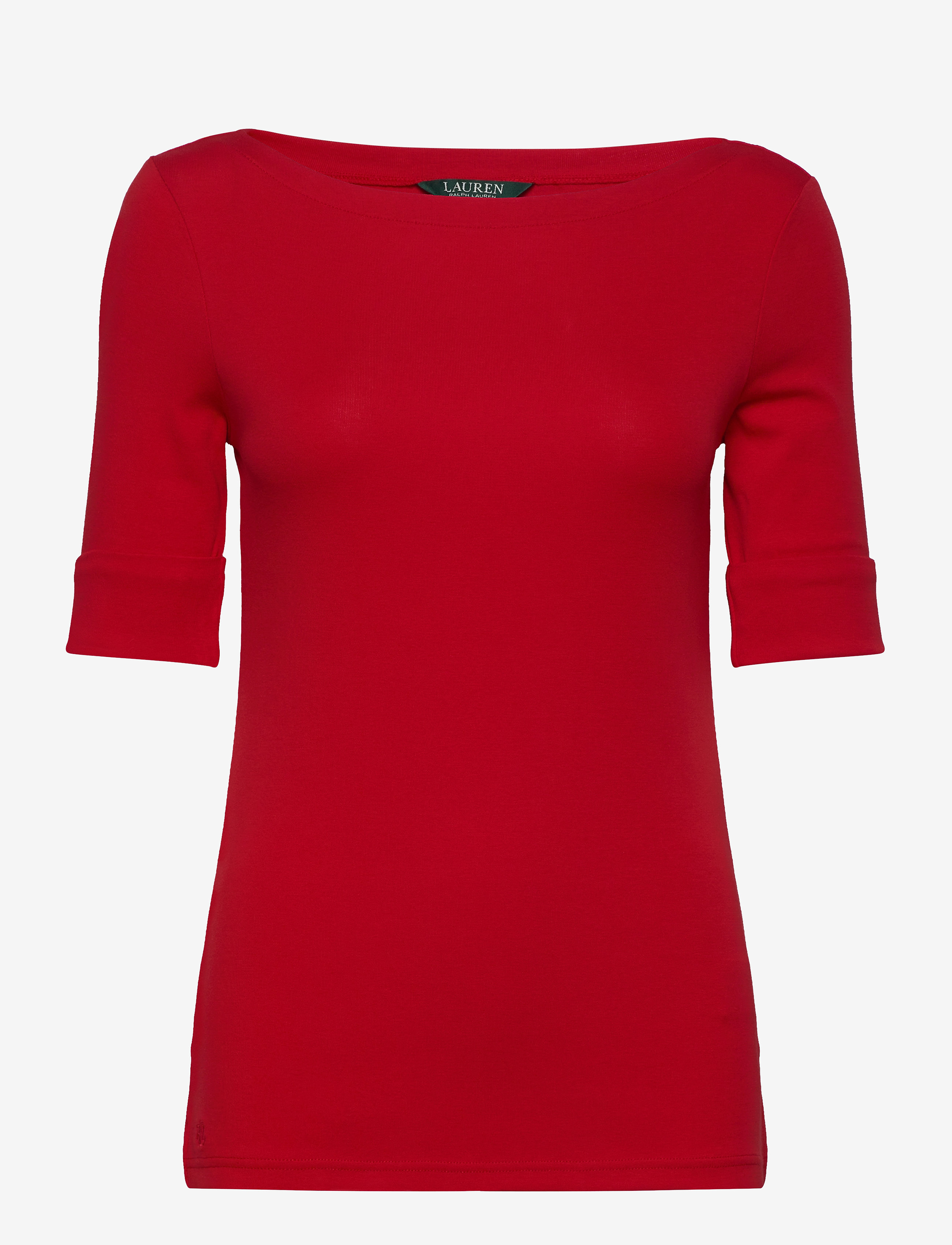 Lauren Ralph Lauren - Cotton-Blend Boatneck Top - orient red - 1