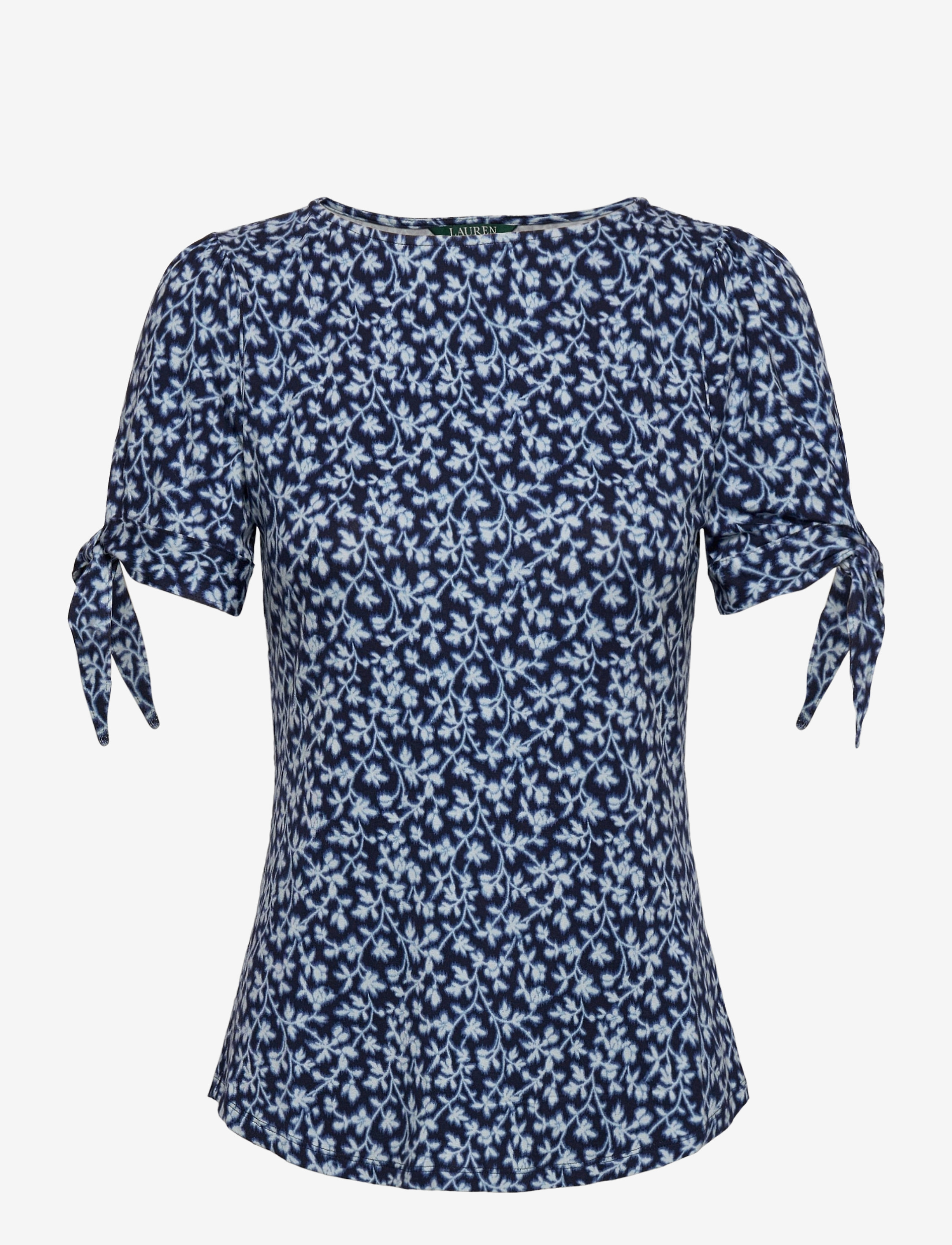 Lauren Ralph Lauren - Floral Jersey Puff-Sleeve Top - dk blue multi - 1