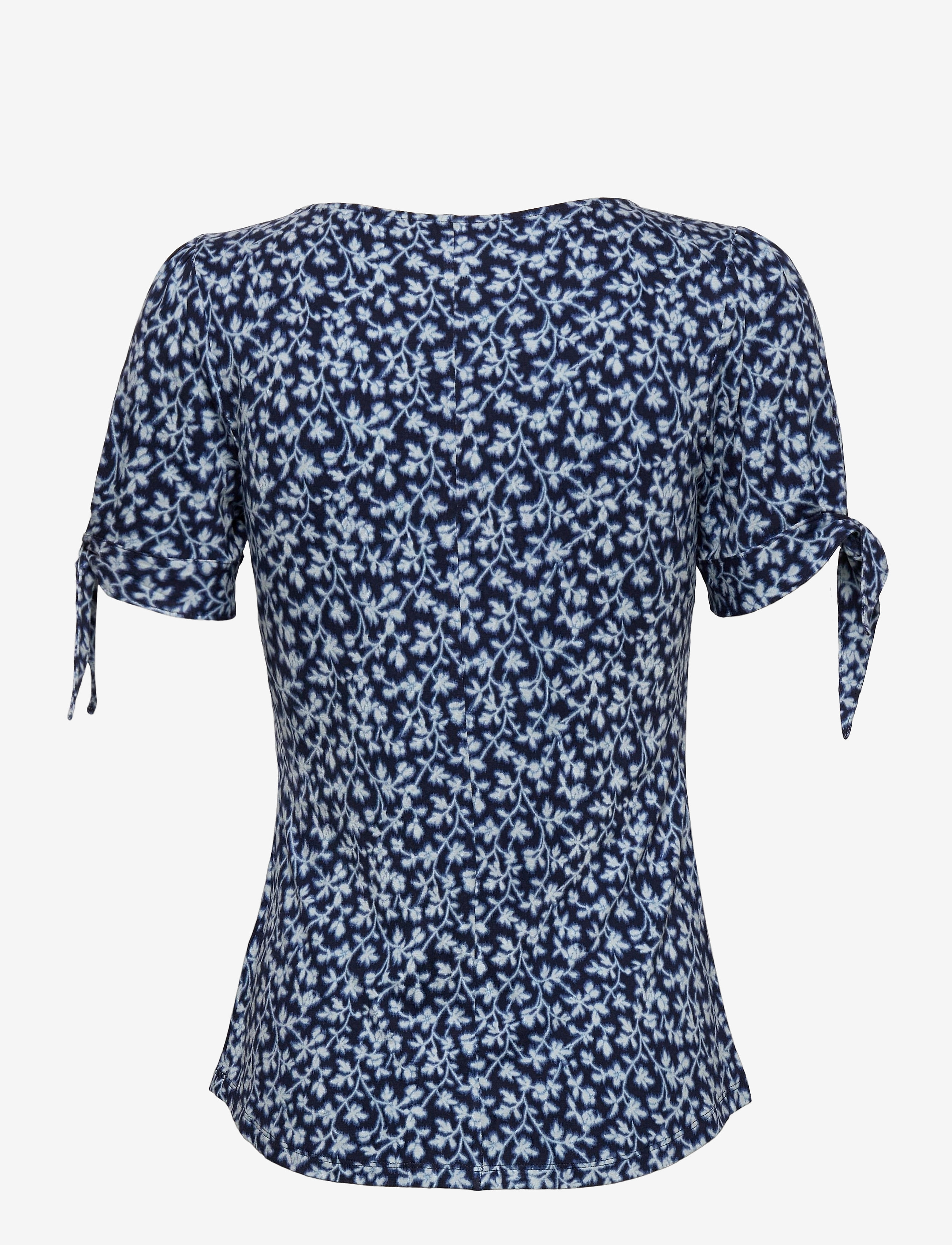 Lauren Ralph Lauren - Floral Jersey Puff-Sleeve Top - dk blue multi - 2