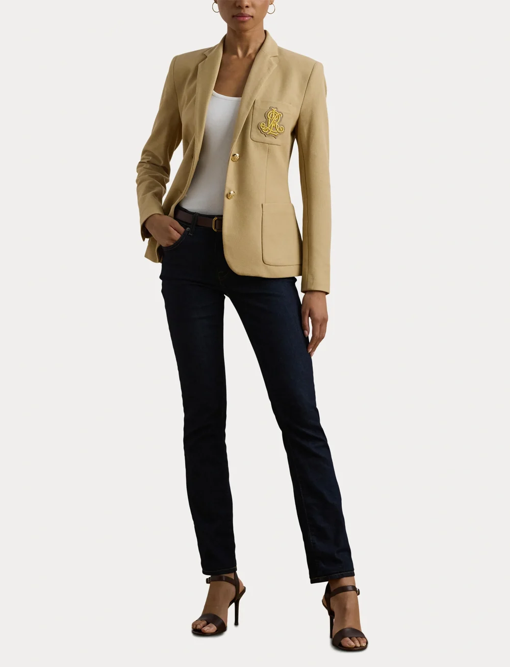 Lauren Ralph Lauren - Bullion Jacquard Blazer - enkeltradede blazere - birch tan - 4