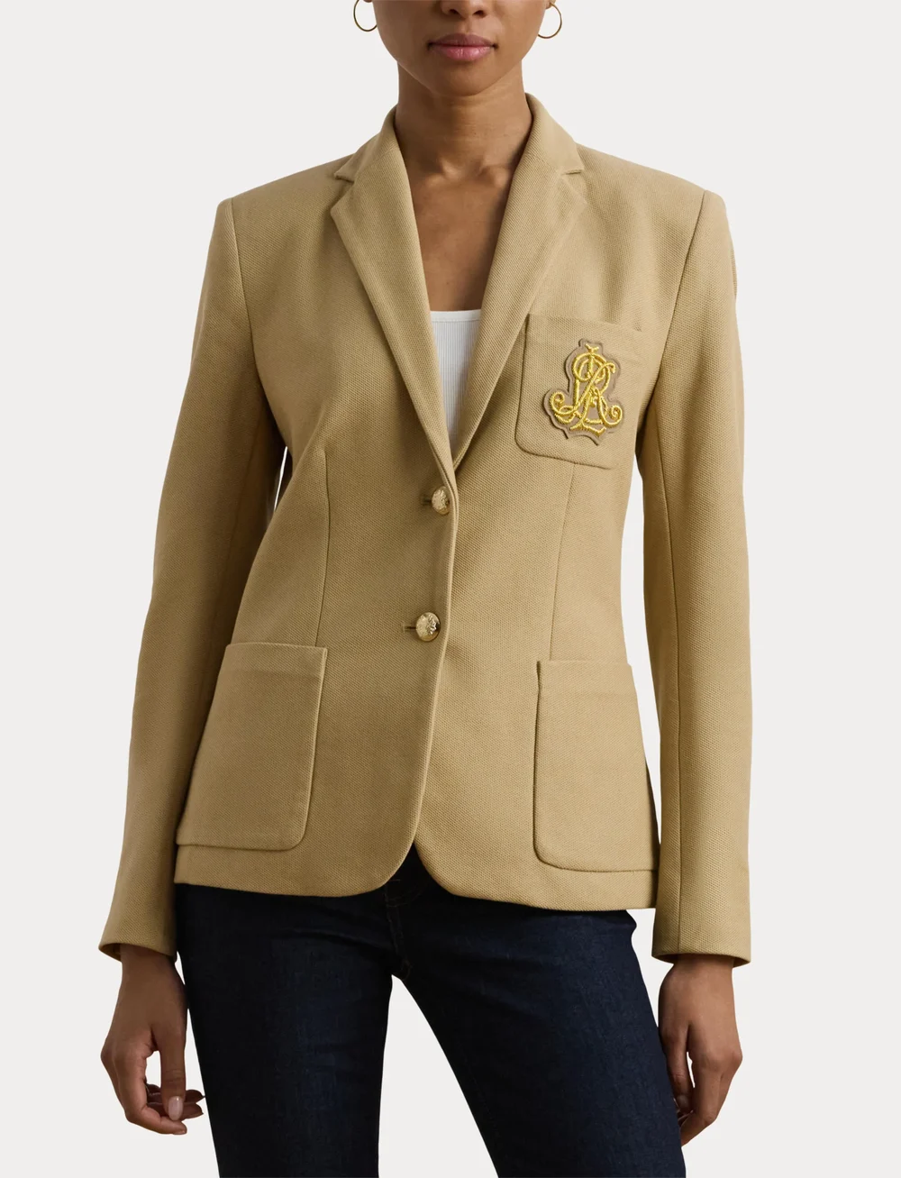 Lauren Ralph Lauren - Bullion Jacquard Blazer - enkeltradede blazere - birch tan - 5