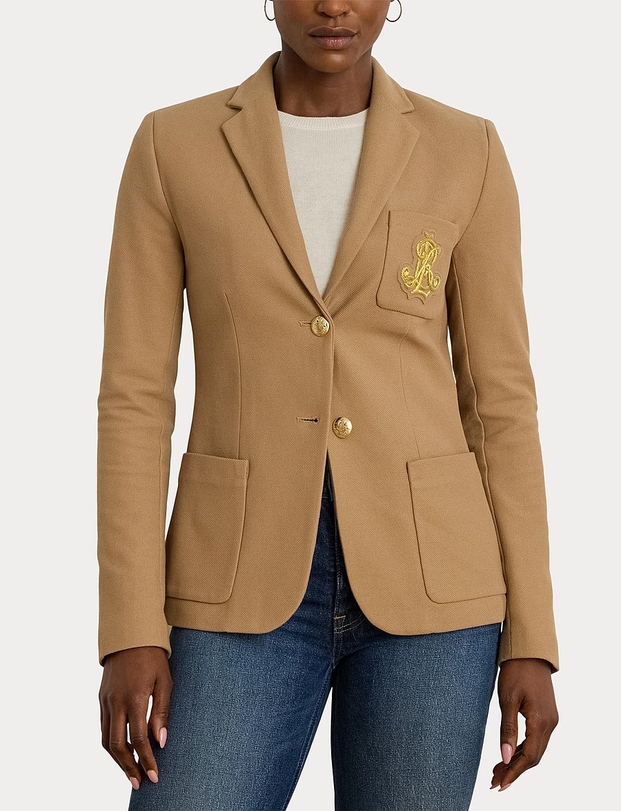 Lauren Ralph Lauren - Bullion Jacquard Blazer - enkeltradede blazere - classic camel - 5