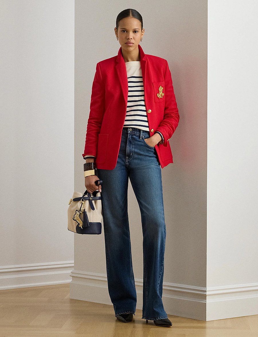 Lauren Ralph Lauren - Bullion Jacquard Blazer - enkeltradede blazere - cruise red - 0