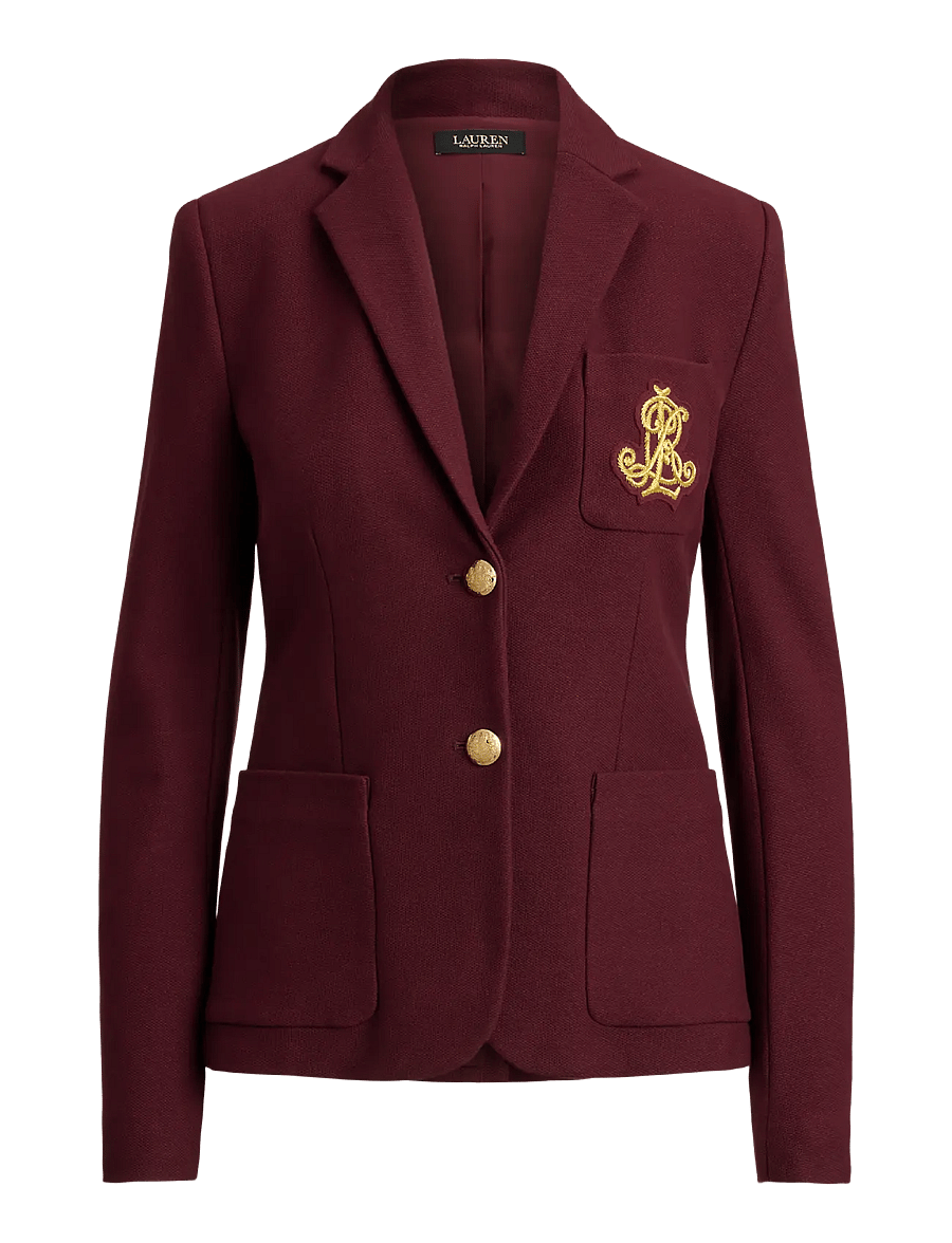 Lauren Ralph Lauren - Bullion Jacquard Blazer - enkeltradede blazere - dark garnet - 2
