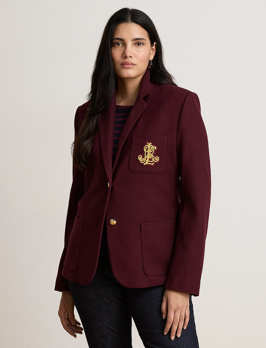 Lauren Ralph Lauren - Bullion Jacquard Blazer - enkeltradede blazere - dark garnet - 1