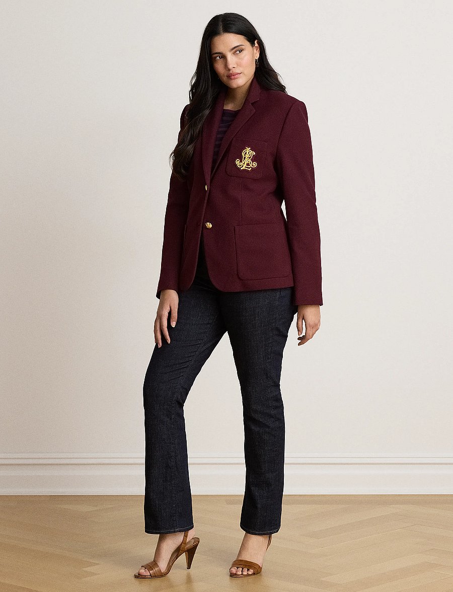 Lauren Ralph Lauren - Bullion Jacquard Blazer - enkeltradede blazere - dark garnet - 4